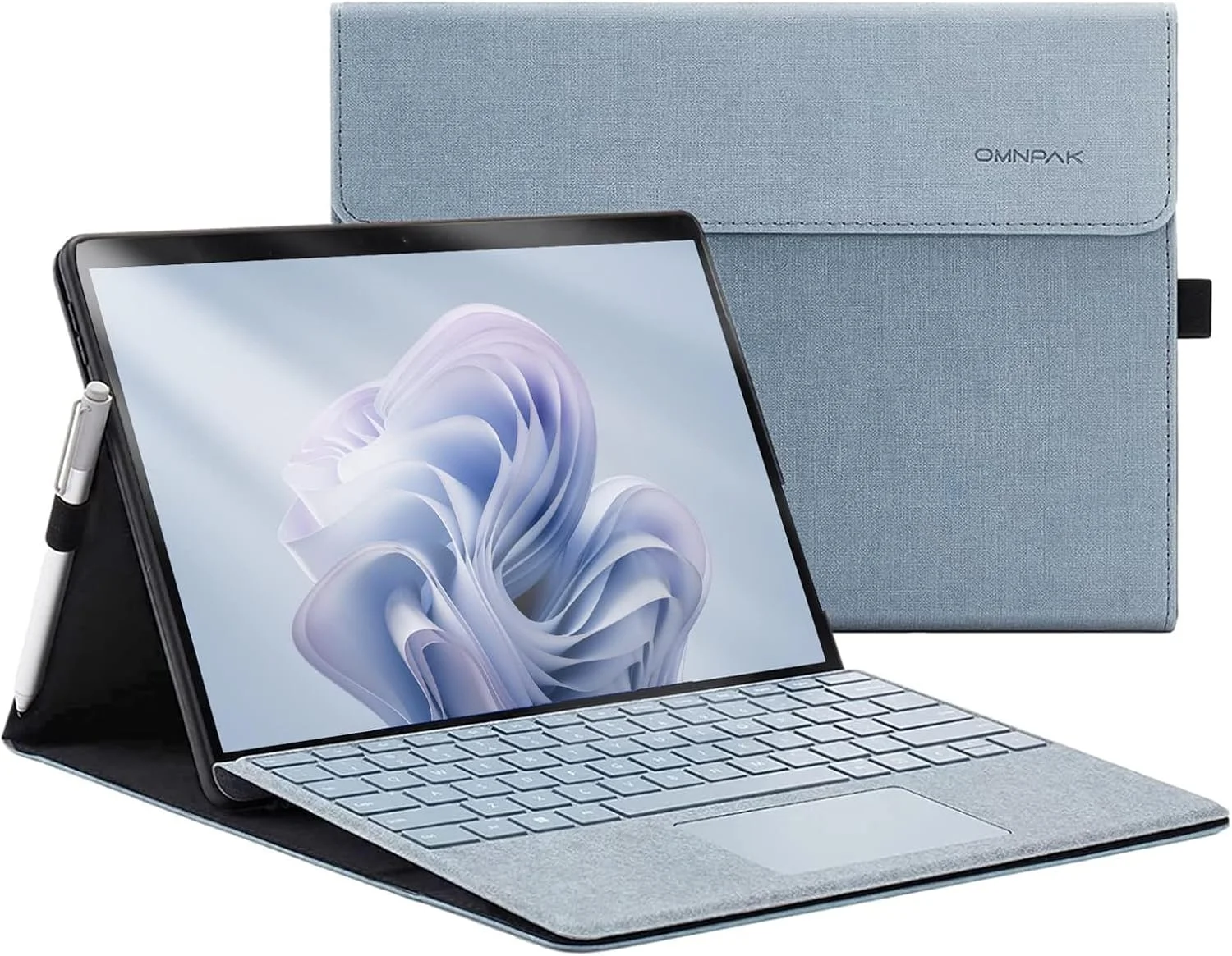 کاور Omnpak برای Microsoft Surface Pro 11/10/9 (2024) / کاور Surface Pro 9/10/11 سایز 13 اینچ، محافظ سبک وزن، استند چند زاویه ای، دارای جای قلم، سازگار با کیبورد Type Cover