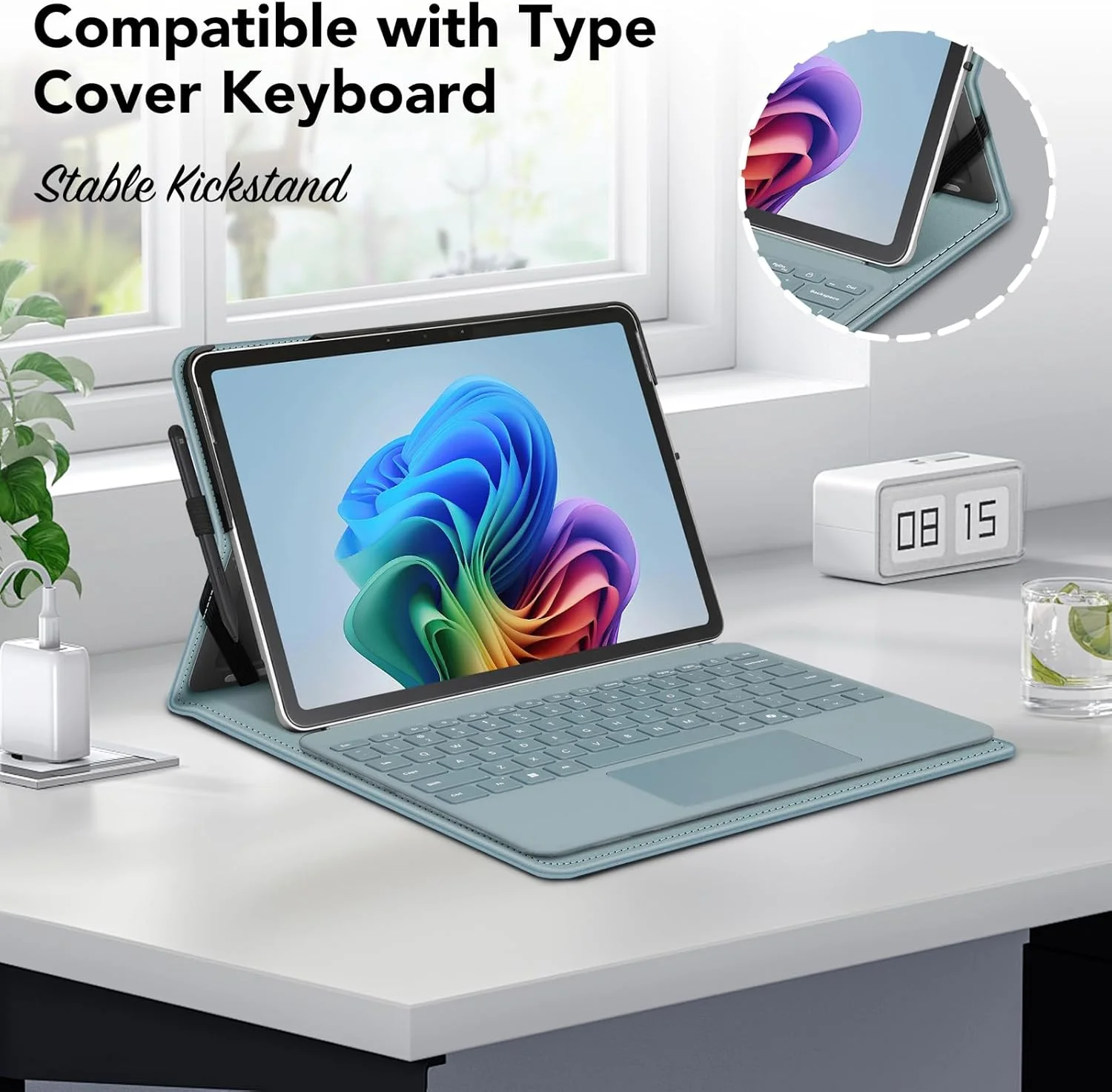 کیف محافظ FINTIE برای مایکروسافت سرفیس پرو 12 اینچی نسخه 1 (2025)، کاور تجاری چند زاویه ای با جیب و نگهدارنده قلم، سازگار با کیبورد Type Cover، آبی اقیانوسی کیف محافظ FINTIE برای مایکروسافت سرفیس پرو 12 اینچی نسخه 1 (2025)، کاور تجاری چند زاویه ای با جیب و نگهدارنده قلم، سازگار با کیبورد Type Cover، آبی اقیانوسی