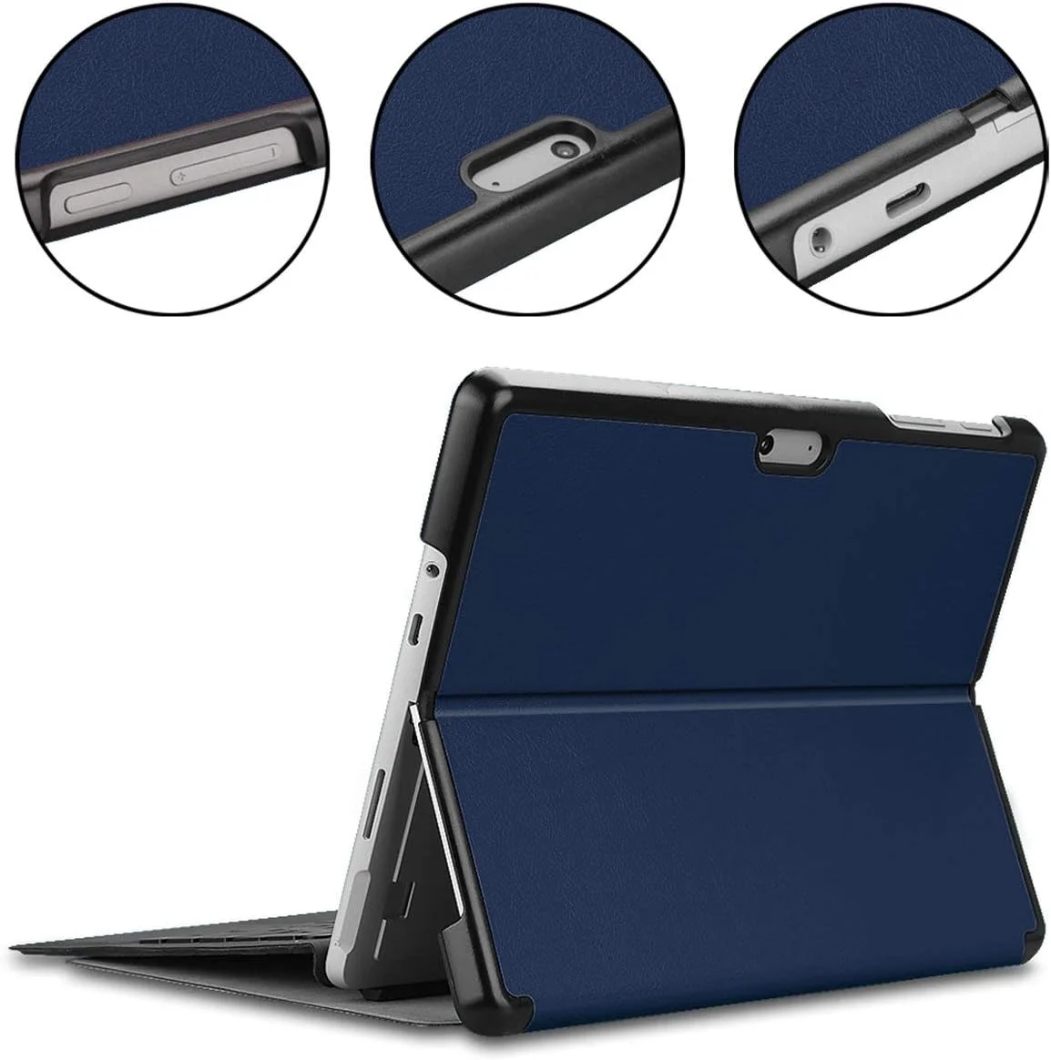 کیف محافظ تبلت سطحی مایکروسافت مدل SATURCASE مناسب برای Surface Go 1 2 3 4، چرمی PU، تاشو، فوق العاده نازک، سبک وزن، با قابلیت استند (آبی تیره) (کیبورد شامل نمی شود) کیف محافظ تبلت سطحی مایکروسافت مدل SATURCASE مناسب برای Surface Go 1 2 3 4، چرمی PU، تاشو، فوق العاده نازک، سبک وزن، با قابلیت استند (آبی تیره) (کیبورد شامل نمی شود)
