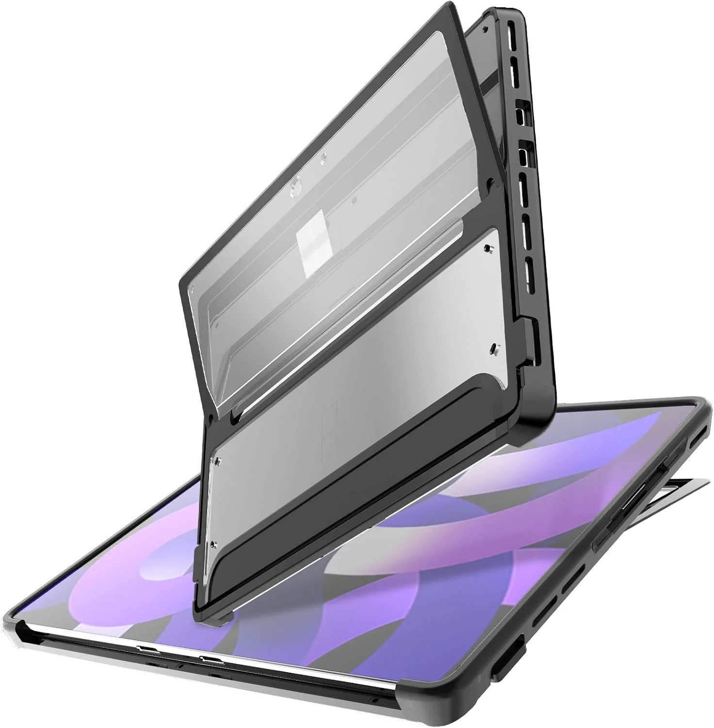 کاور محافظ PUCHEN برای مایکروسافت Surface Pro 9 / Pro 9 5G 13 اینچی 2022 - کاور محافظ بادوام و یکپارچه با پایه نگهدارنده، سازگار با کیبورد Type Cover (مشکی)