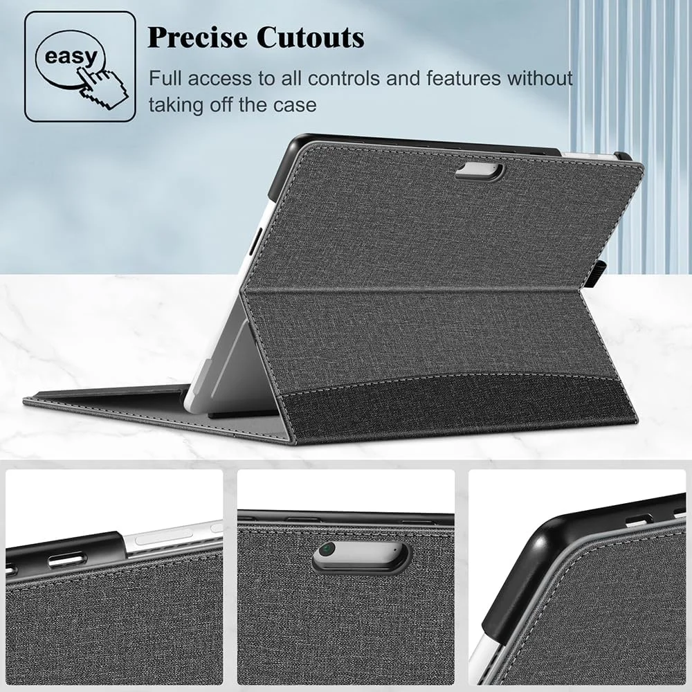 کیف محافظ Fintie برای تبلت 13 اینچی Microsoft Surface Pro 9 / Pro 9 5G (مدل 2022) - کاور تجاری چند زاویه ای با جیب و نگهدارنده قلم، سازگار با کیبورد Type Cover، خاکستری کیف محافظ Fintie برای تبلت 13 اینچی Microsoft Surface Pro 9 / Pro 9 5G (مدل 2022) - کاور تجاری چند زاویه ای با جیب و نگهدارنده قلم، سازگار با کیبورد Type Cover، خاکستری