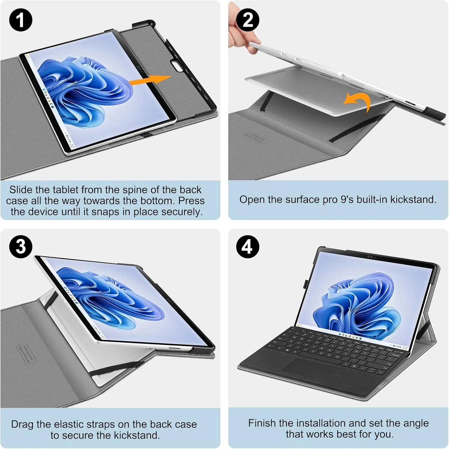 کیف محافظ Fintie برای تبلت 13 اینچی Microsoft Surface Pro 9 / Pro 9 5G (مدل 2022) - کاور تجاری چند زاویه ای با جیب و نگهدارنده قلم، سازگار با کیبورد Type Cover، خاکستری کیف محافظ Fintie برای تبلت 13 اینچی Microsoft Surface Pro 9 / Pro 9 5G (مدل 2022) - کاور تجاری چند زاویه ای با جیب و نگهدارنده قلم، سازگار با کیبورد Type Cover، خاکستری