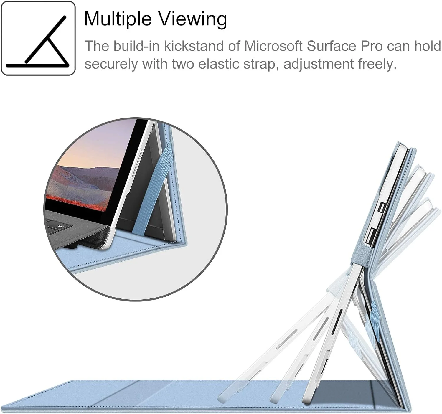 کیف محافظ FINTIE برای مایکروسافت Surface Pro 7+/Surface Pro 7/Pro 6/Pro 5/Pro 4/Pro 3 - کیف محافظ چند زاویه قابل تنظیم با بست مغناطیسی و جیب اسناد، آبی یخی کیف محافظ FINTIE برای مایکروسافت Surface Pro 7+/Surface Pro 7/Pro 6/Pro 5/Pro 4/Pro 3 - کیف محافظ چند زاویه قابل تنظیم با بست مغناطیسی و جیب اسناد، آبی یخی