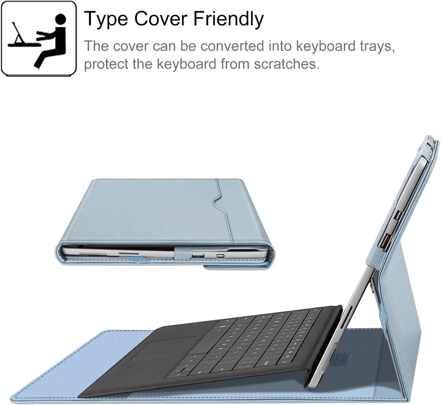 کیف محافظ FINTIE برای مایکروسافت Surface Pro 7+/Surface Pro 7/Pro 6/Pro 5/Pro 4/Pro 3 - کیف محافظ چند زاویه قابل تنظیم با بست مغناطیسی و جیب اسناد، آبی یخی کیف محافظ FINTIE برای مایکروسافت Surface Pro 7+/Surface Pro 7/Pro 6/Pro 5/Pro 4/Pro 3 - کیف محافظ چند زاویه قابل تنظیم با بست مغناطیسی و جیب اسناد، آبی یخی