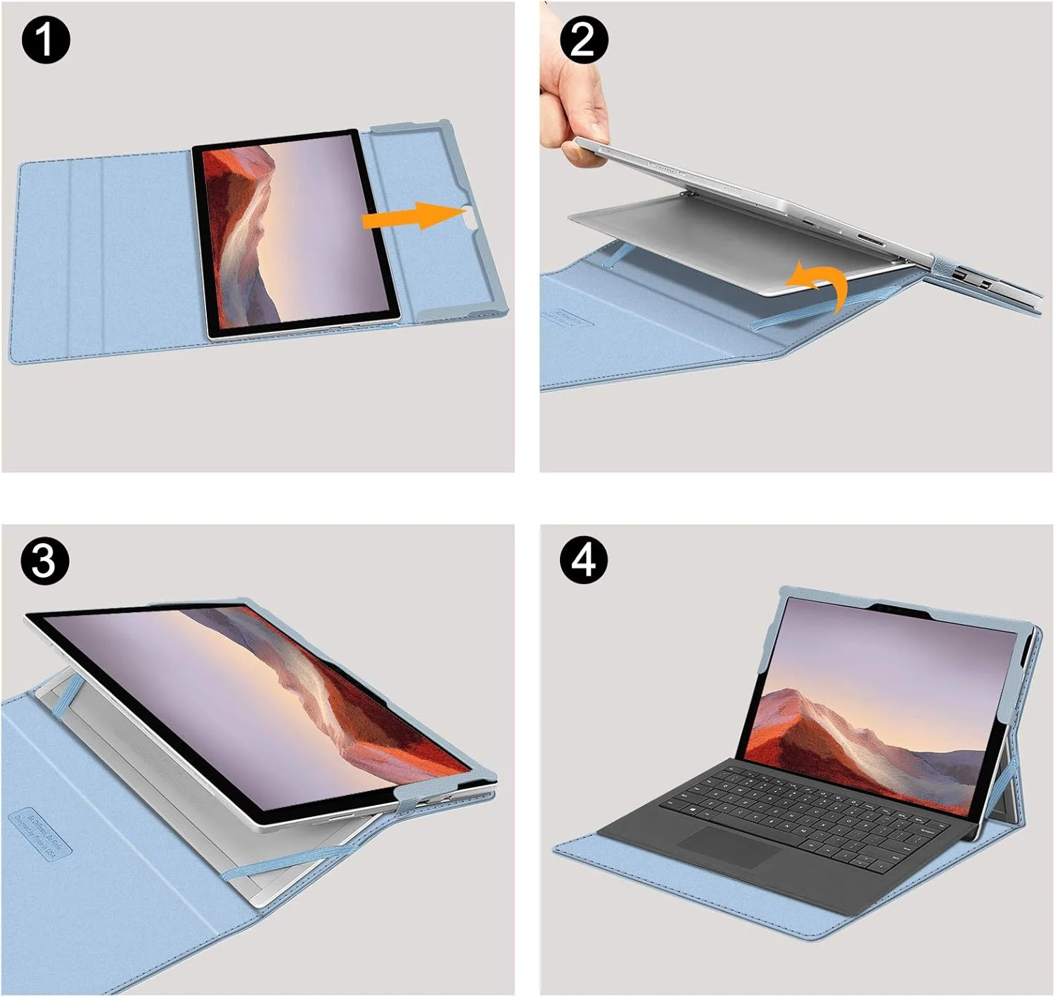 کیف محافظ FINTIE برای مایکروسافت Surface Pro 7+/Surface Pro 7/Pro 6/Pro 5/Pro 4/Pro 3 - کیف محافظ چند زاویه قابل تنظیم با بست مغناطیسی و جیب اسناد، آبی یخی کیف محافظ FINTIE برای مایکروسافت Surface Pro 7+/Surface Pro 7/Pro 6/Pro 5/Pro 4/Pro 3 - کیف محافظ چند زاویه قابل تنظیم با بست مغناطیسی و جیب اسناد، آبی یخی