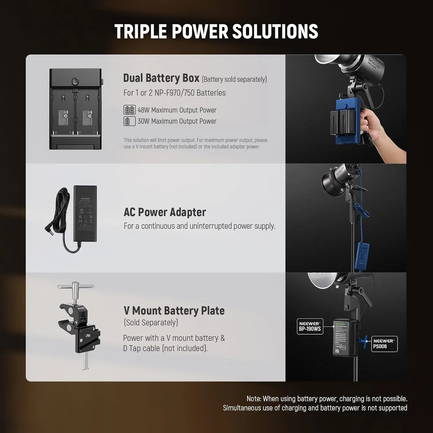 نور ویدئویی ال ای دی نیور MS60B با کنترل 2.4G/App، نور پیوسته مینی کامپکت 65 واتی COB فلزی با پایه Bowens برای استودیو عکاسی، 40000 لوکس/1 متر 2700-6500K CRI 97+/TLCI 98+، نقره ای