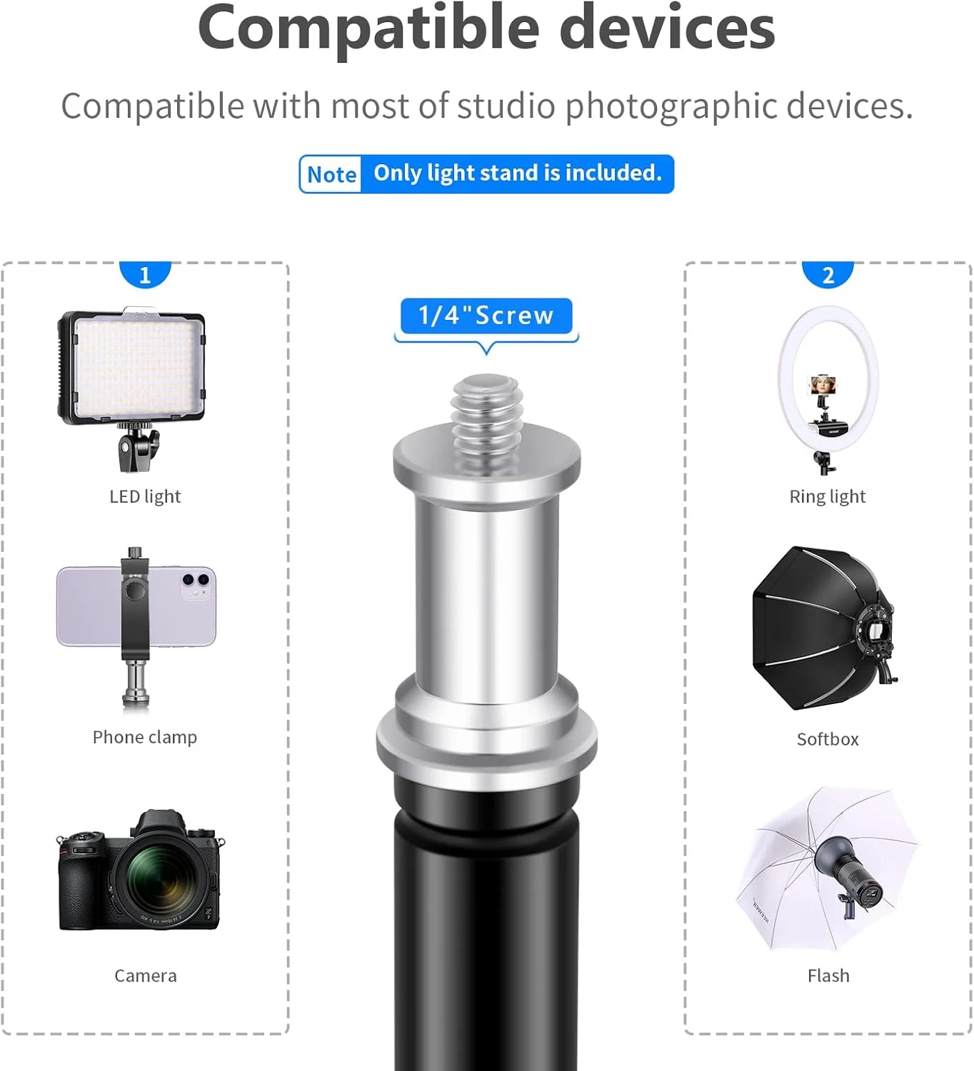 پایه نورپردازی 190 سانتی متری Neewer مناسب برای رفلکتور، سافت باکس، نور، چتر و پس زمینه