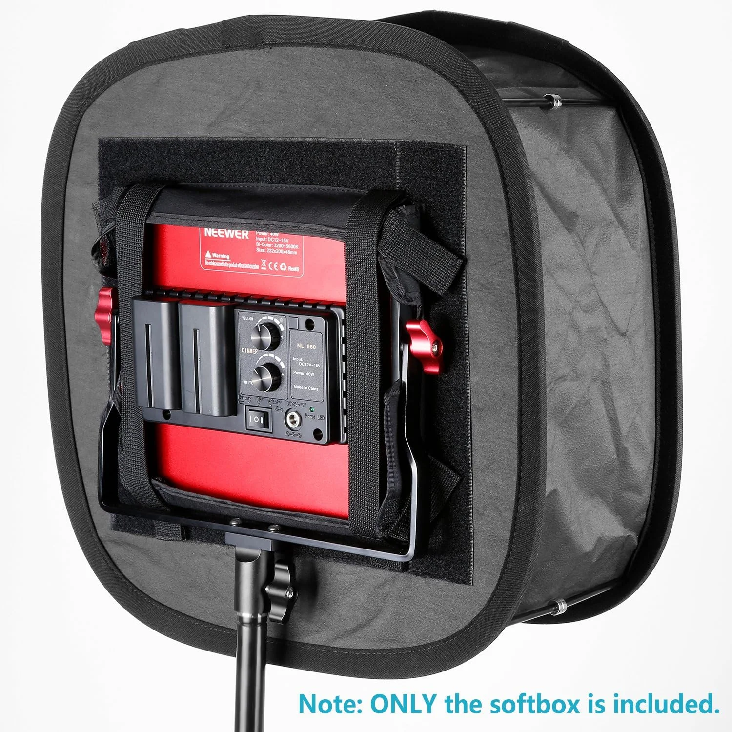 NEEWER بسته 2 عددی سافت باکس پنل LED برای نور ویدئویی 660 480، بیرونی 16.3x6.5 اینچ، داخلی 9.8x8.7 اینچ، دیفیوزر نور تاشو برای استودیوی عکسبرداری و فیلمبرداری