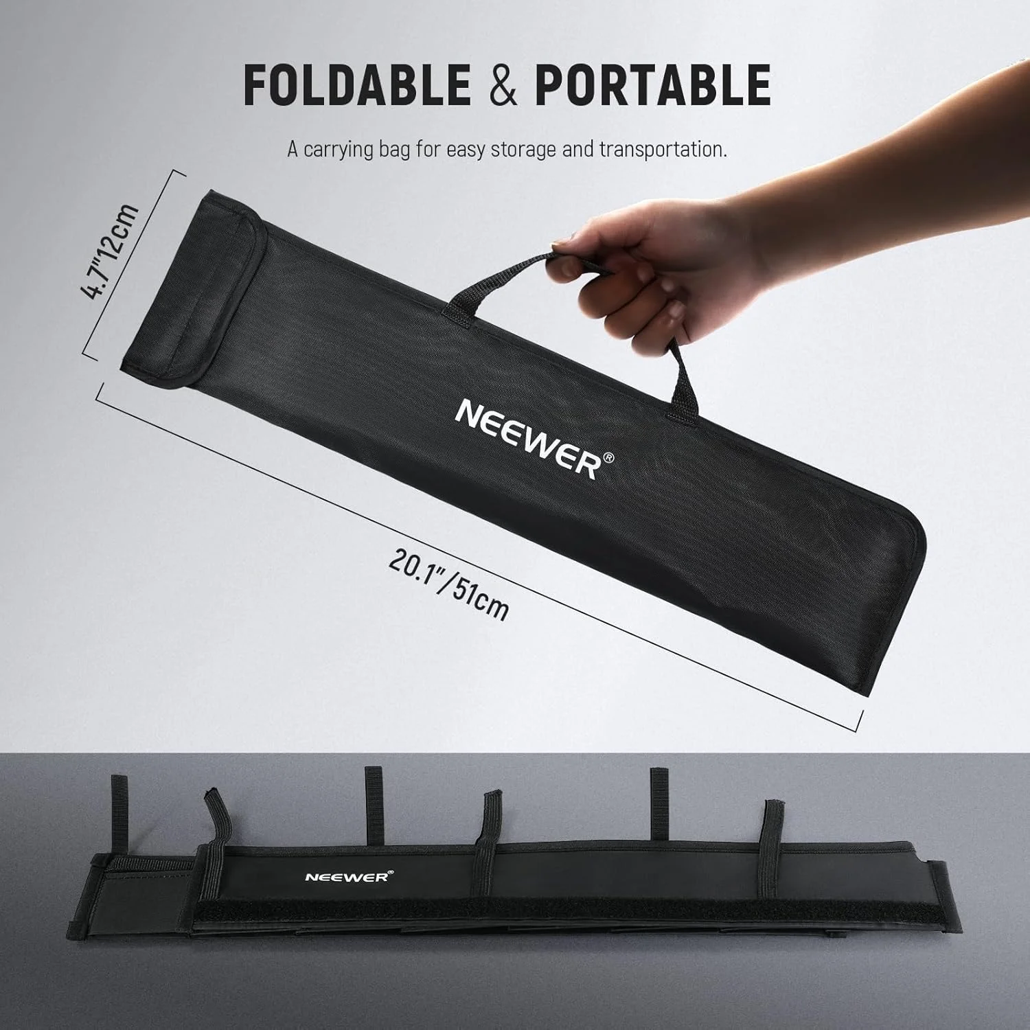 دیفیوزر سافت باکس گرید تیوب لایت NEEWER برای میله نور LED مدل BH20B، سافت باکس نواری لانه زنبوری با دیفیوزر، کیف حمل، بست های لمسی برای پخش زنده، یوتیوب، تیک تاک، پرتره، عکس های محصول، مدل NS2S