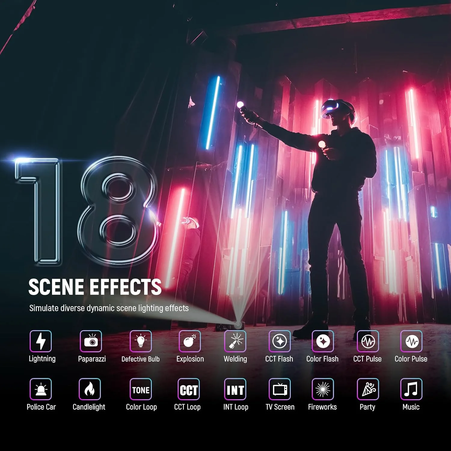 چراغ استیک تیوب ال ای دی RGB2 نیور با بارندور فلزی، دسته، نوار لمسی/کنترل APP/2.4G، چراغ ویدئویی RGB دستی مغناطیسی قابل شارژ، نورپردازی عکاسی قابل تنظیم 2500K-10000K CRI98+، 18 صحنه