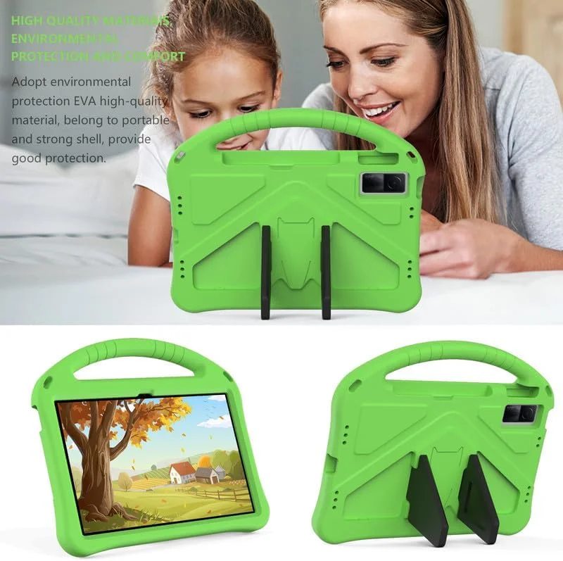 کیف محافظ کودکانه نیکاکیو مناسب برای تبلت شیائومی Redmi Pad 10.61 اینچ (2022)، دارای دسته و استند، مقاوم، سبک و ضد ضربه، سبز