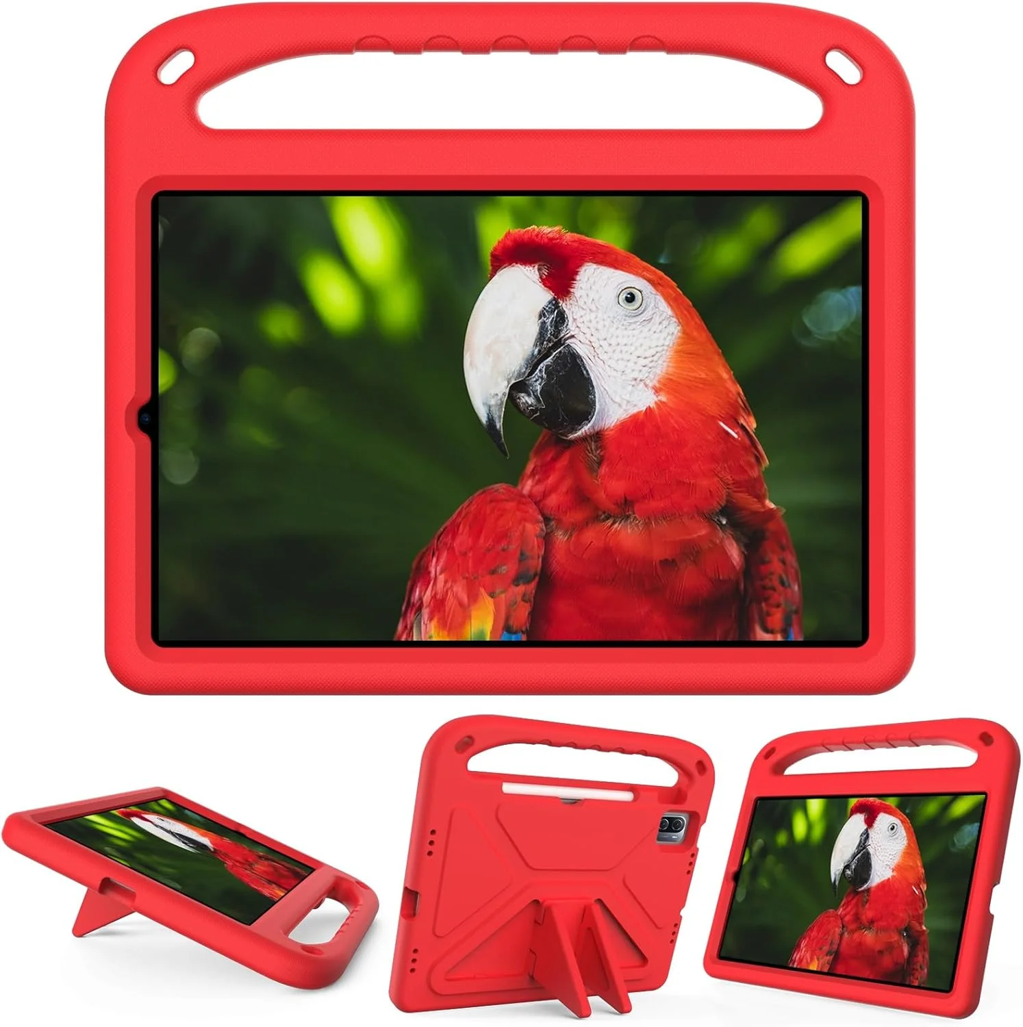 محافظ تبلت bigcgreen سازگار با شیائومی Mi Pad 5/MiPad 5 Pro 11 اینچ 2021، جاذب ضربه، با دسته، EVA، نگهدارنده، قاب تبلت محکم برای کودکان، لوازم جانبی تبلت سبک وزن (قرمز)