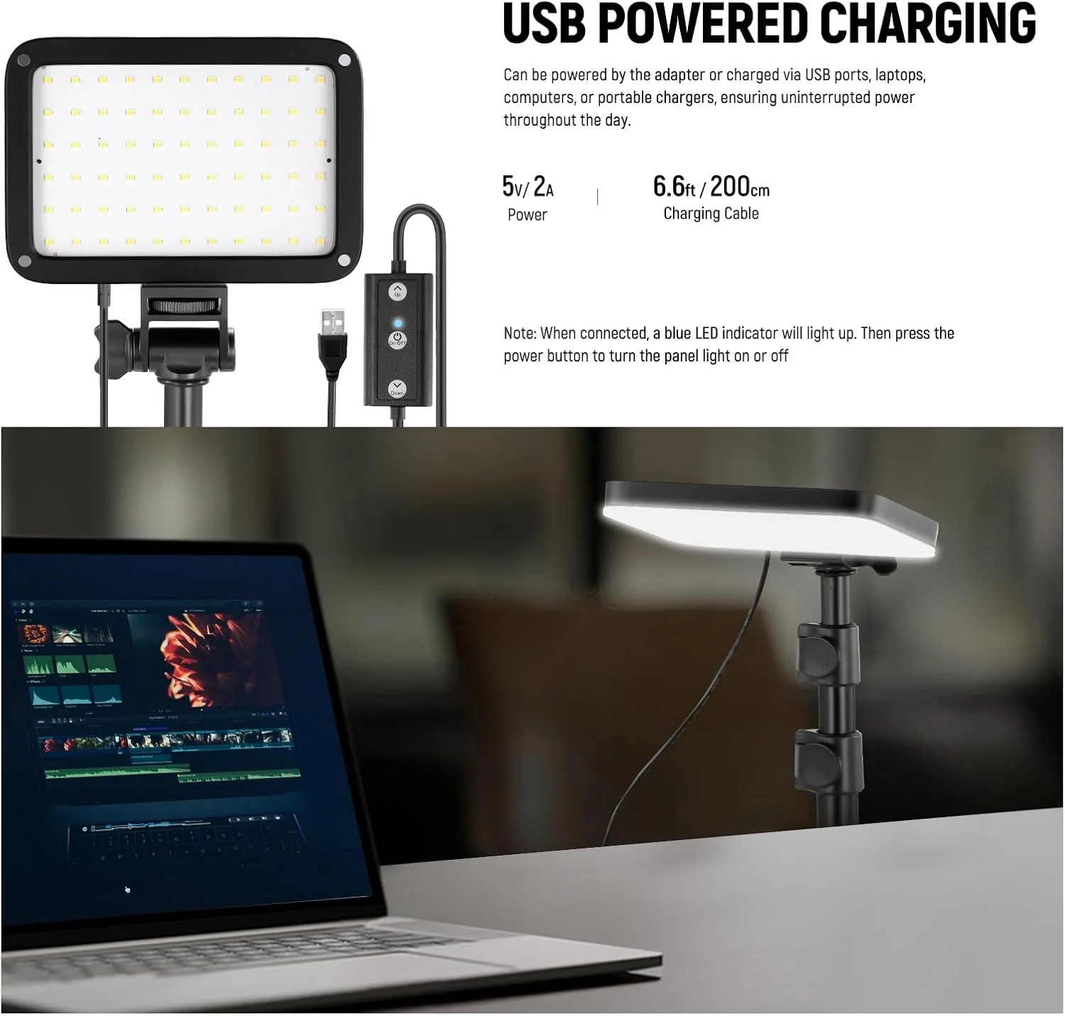 کیت نورپردازی پنل LED پایه NEEWER، بسته 2 عددی نورهای استودیویی قابل تنظیم دو رنگ با پایه و فیلتر، 3200K~5600K CRI 95 750lux برای عکاسی، ضبط ویدیو و پخش زنده، BP66