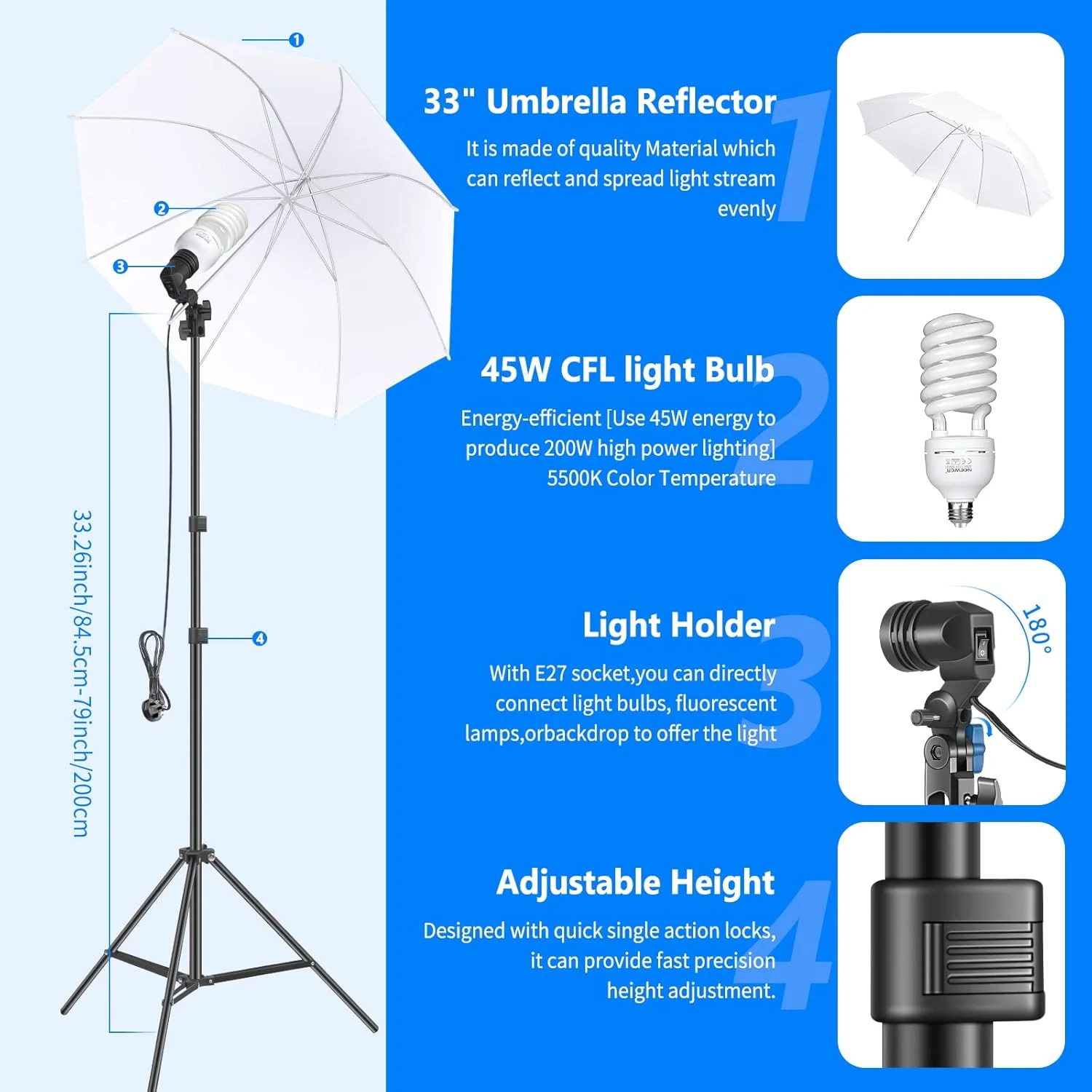 کیت نورپردازی عکاسی NEEWER با پس زمینه، پایه های پس زمینه 8.5x10 فوت، نورپردازی مداوم سافت باکس چتری LED معادل 800 وات 5700K 24W دارای گواهینامه CE، تجهیزات استودیوی عکس برای فیلمبرداری عکس و فیلم