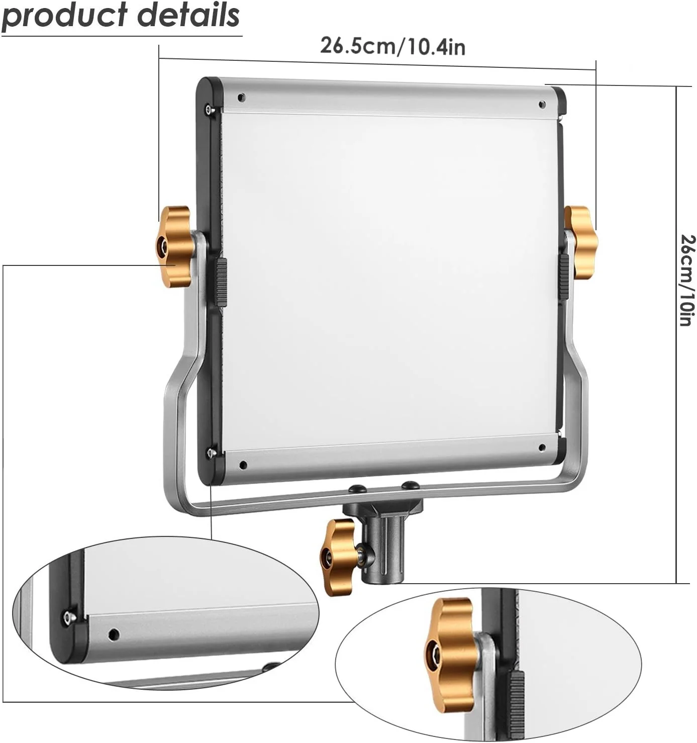 مجموعه نورپردازی و پایه نور LED دو رنگ 480 تایی قابل تنظیم NEEWER شامل: پنل LED 3200-5600K CRI 96+ با براکت U، پایه نور 190 سانتی‌متری برای فیلمبرداری استودیویی یوتیوب