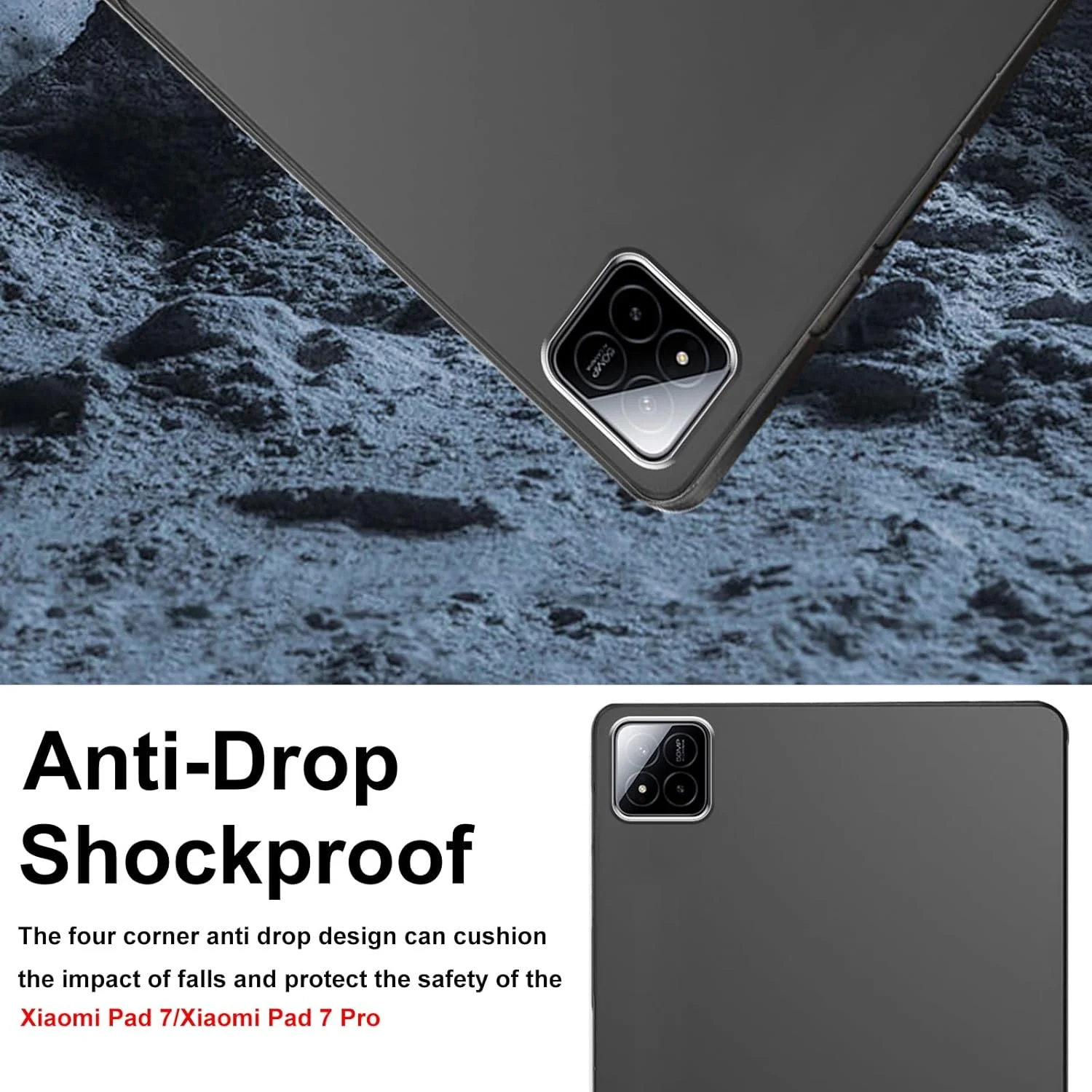 کاور محافظ Kzioacsh برای شیائومی پد 7 / شیائومی پد 7 پرو 11.2 اینچی به همراه 2 محافظ صفحه شیشه ای، TPU نرم و انعطاف پذیر، فوق العاده باریک، ضد خش، سبک وزن، مات، با لمس ابریشمی نرم و ضد اثر انگشت