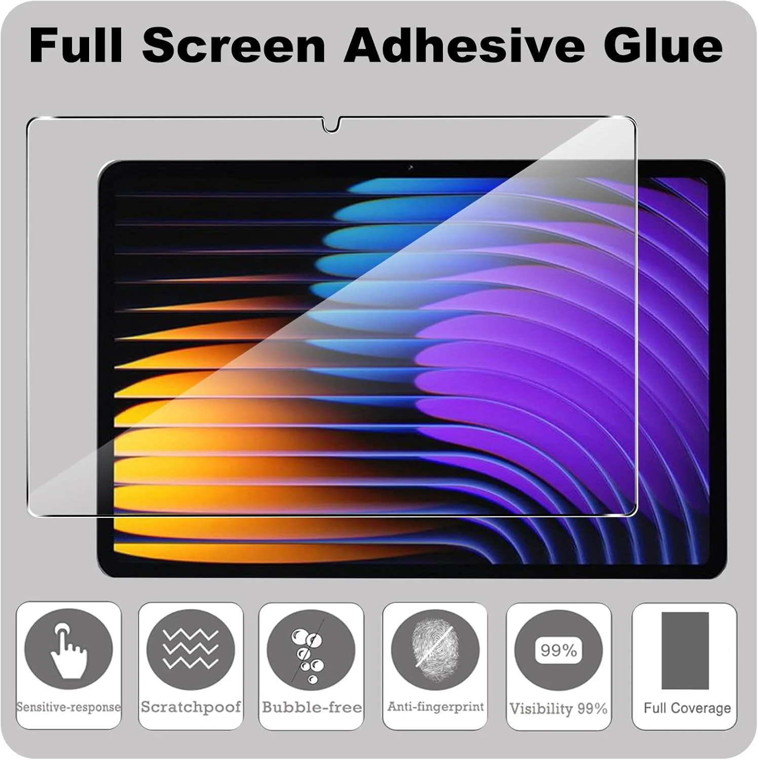 کاور محافظ Kzioacsh برای شیائومی پد 7 / شیائومی پد 7 پرو 11.2 اینچی به همراه 2 محافظ صفحه شیشه ای، TPU نرم و انعطاف پذیر، فوق العاده باریک، ضد خش، سبک وزن، مات، با لمس ابریشمی نرم و ضد اثر انگشت