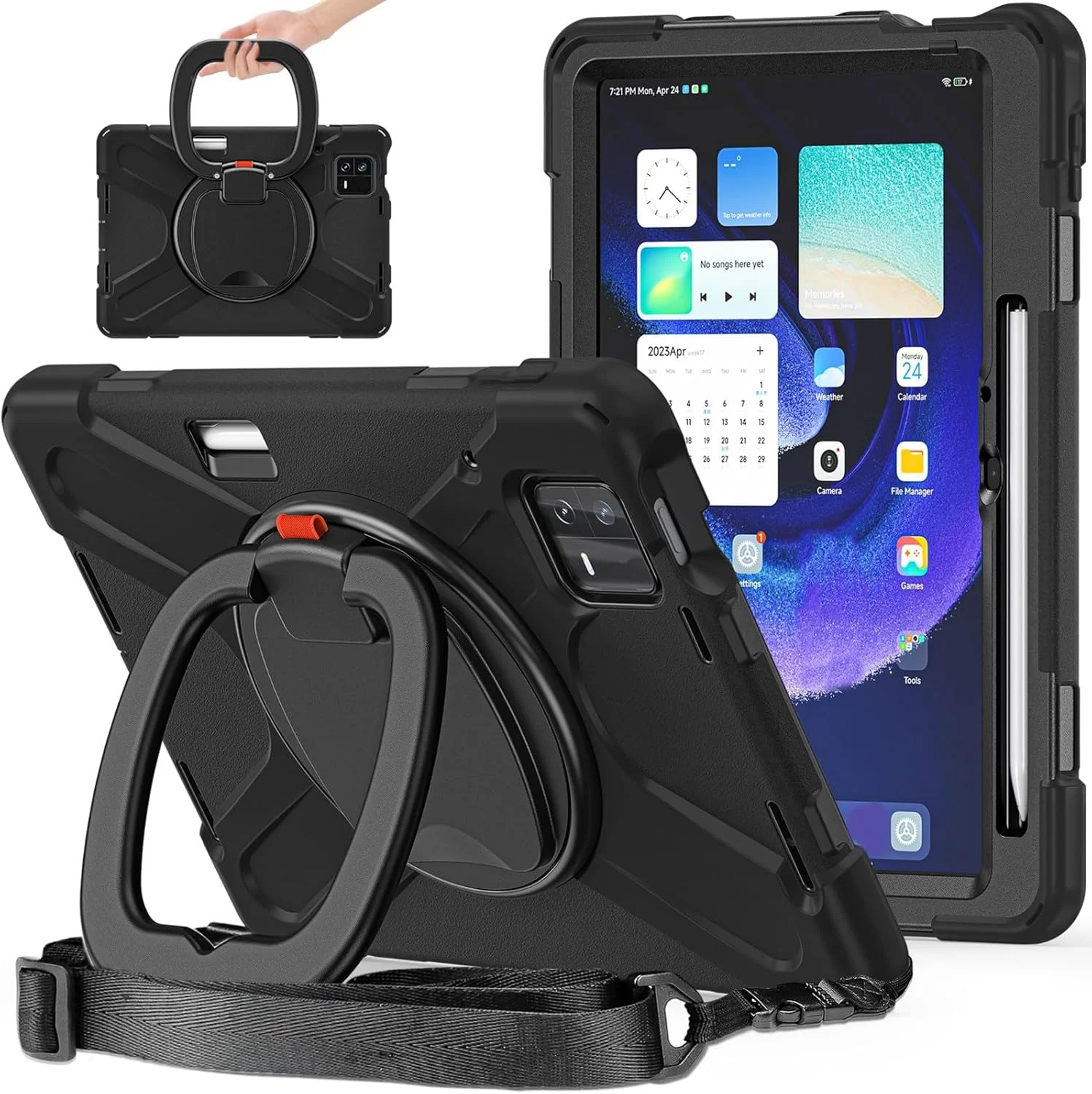 کیف محافظ مقاوم Dpofirs برای شیائومی Mi Pad 6 6 Pro، کیف تبلت با پایه، کیف تاشو باریک با پایه برای شیائومی Mi Pad 6 6 Pro، چرخش 360 درجه، بند (مشکی) کیف محافظ مقاوم Dpofirs برای شیائومی Mi Pad 6 6 Pro، کیف تبلت با پایه، کیف تاشو باریک با پایه برای شیائومی Mi Pad 6 6 Pro، چرخش 360 درجه، بند (مشکی)