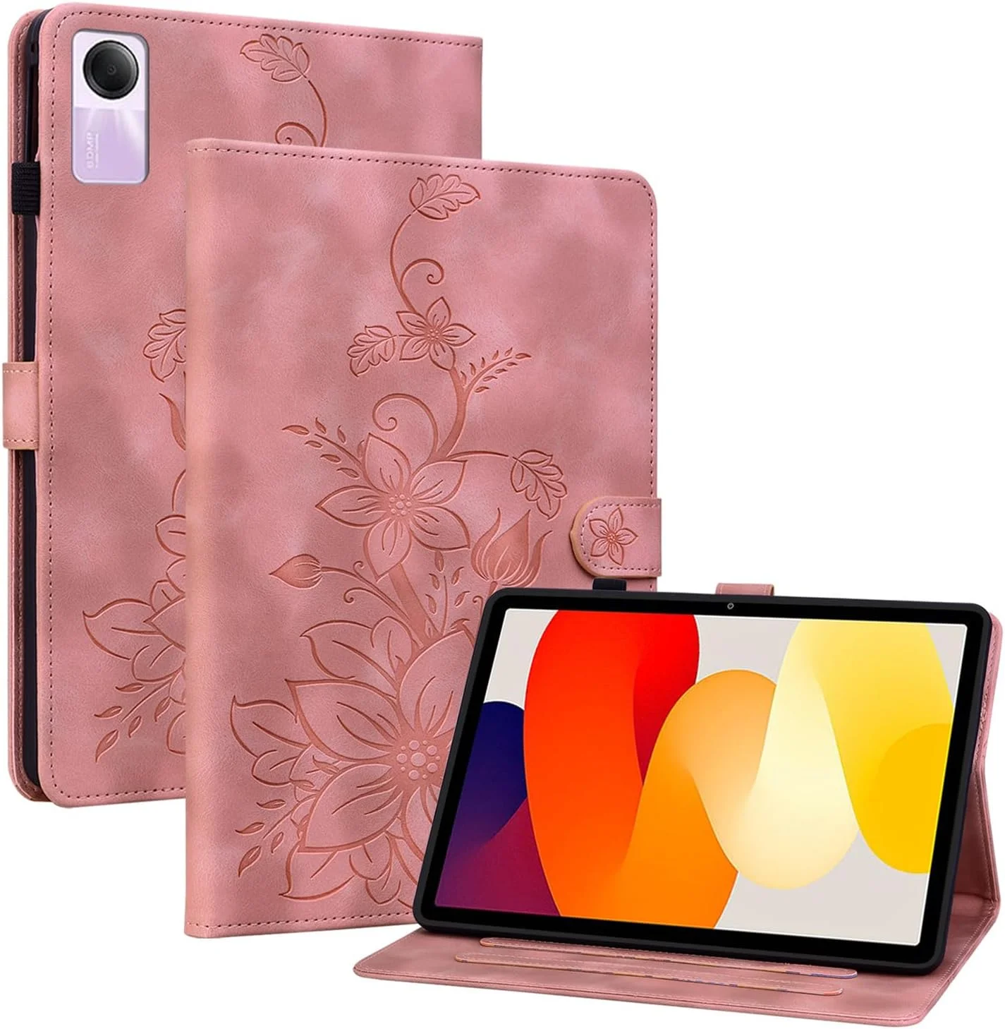 کیف SLLMYYX برای شیائومی ردمی پد SE 11.0 اینچی، طرح گل سوسن، جلد چرمی PU باریک (صورتی) کیف SLLMYYX برای شیائومی ردمی پد SE 11.0 اینچی، طرح گل سوسن، جلد چرمی PU باریک (صورتی)