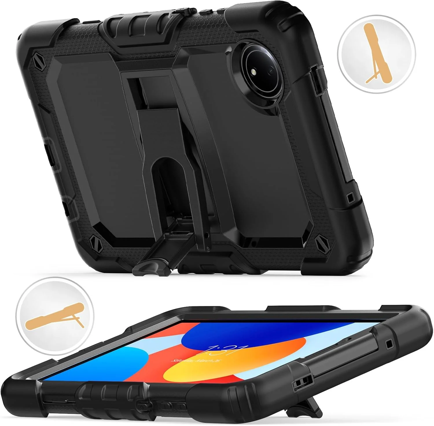 کاور تبلت Gruattreay مناسب برای شیائومی Redmi Pad SE 8.7 اینچی (2024)، کاور سیلیکونی ضد ضربه هوشمند با عملکرد استند و بند شانه، محافظ ضد اصطکاک و مناسب کودکان (مشکی) کاور تبلت Gruattreay مناسب برای شیائومی Redmi Pad SE 8.7 اینچی (2024)، کاور سیلیکونی ضد ضربه هوشمند با عملکرد استند و بند شانه، محافظ ضد اصطکاک و مناسب کودکان (مشکی)