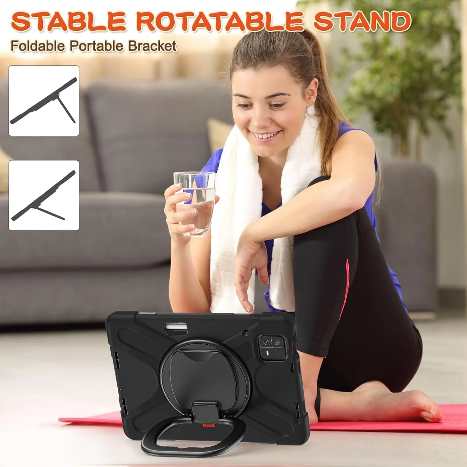 کیف محافظ مقاوم Dpofirs برای شیائومی Mi Pad 6 6 Pro، کیف تبلت با پایه، کیف تاشو باریک با پایه برای شیائومی Mi Pad 6 6 Pro، چرخش 360 درجه، بند (مشکی) کیف محافظ مقاوم Dpofirs برای شیائومی Mi Pad 6 6 Pro، کیف تبلت با پایه، کیف تاشو باریک با پایه برای شیائومی Mi Pad 6 6 Pro، چرخش 360 درجه، بند (مشکی)
