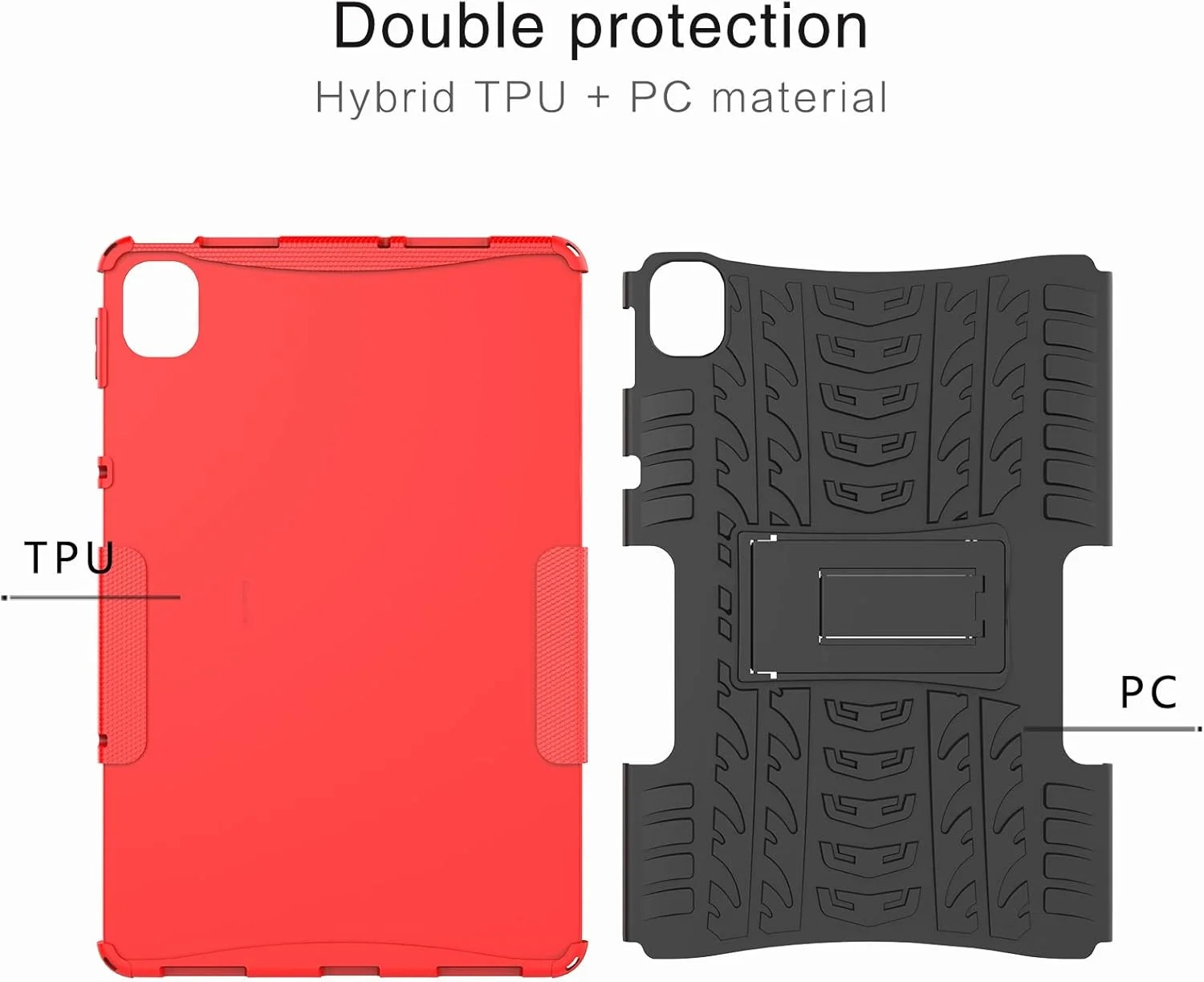 کیف تبلت سازگار با Xiaomi Mi Pad 5/Mipad 5 PRO 11 اینچ 2021، بافت لاستیک، روکش محافظ TPU+PC با پایه و دسته تاشو کیف تبلت سازگار با Xiaomi Mi Pad 5/Mipad 5 PRO 11 اینچ 2021، بافت لاستیک، روکش محافظ TPU+PC با پایه و دسته تاشو