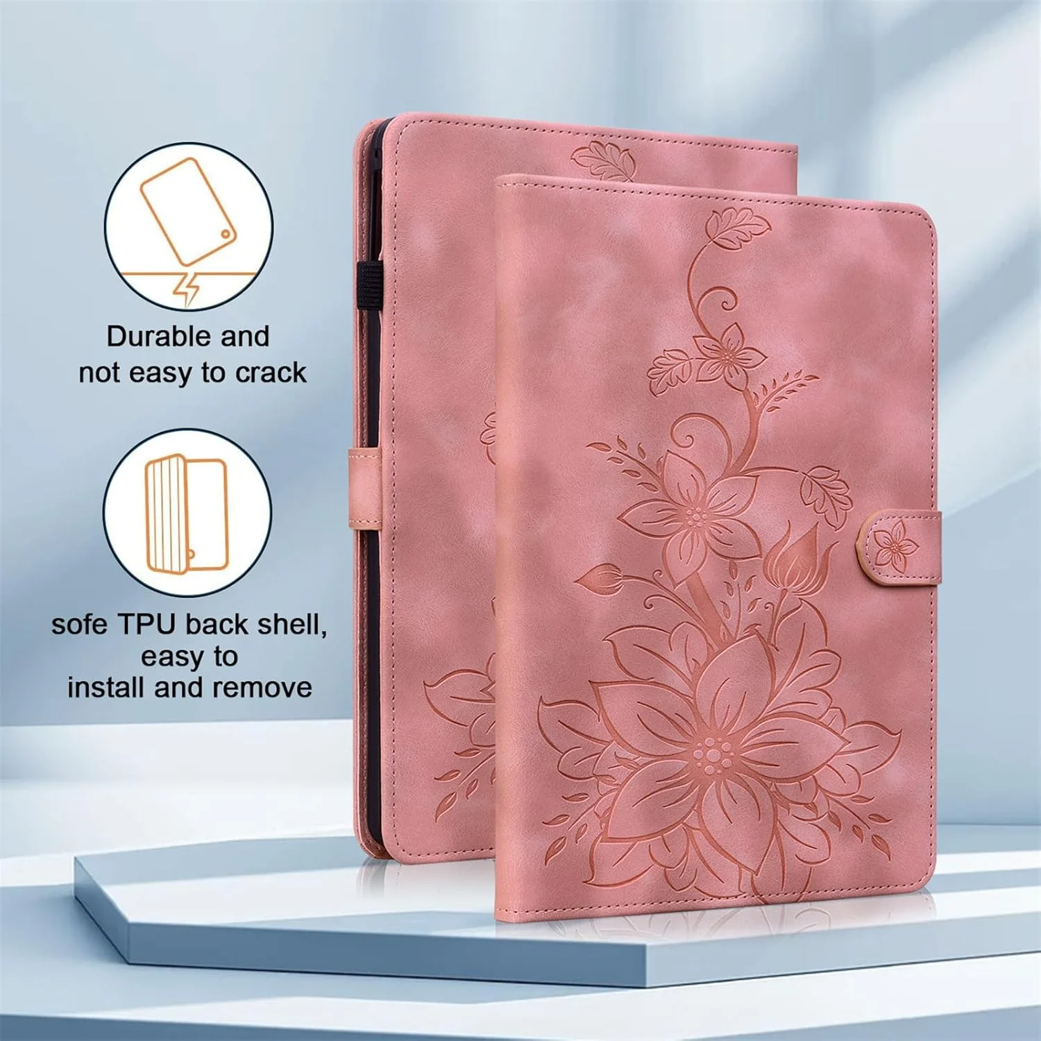 کیف SLLMYYX برای شیائومی ردمی پد SE 11.0 اینچی، طرح گل سوسن، جلد چرمی PU باریک (صورتی) کیف SLLMYYX برای شیائومی ردمی پد SE 11.0 اینچی، طرح گل سوسن، جلد چرمی PU باریک (صورتی)
