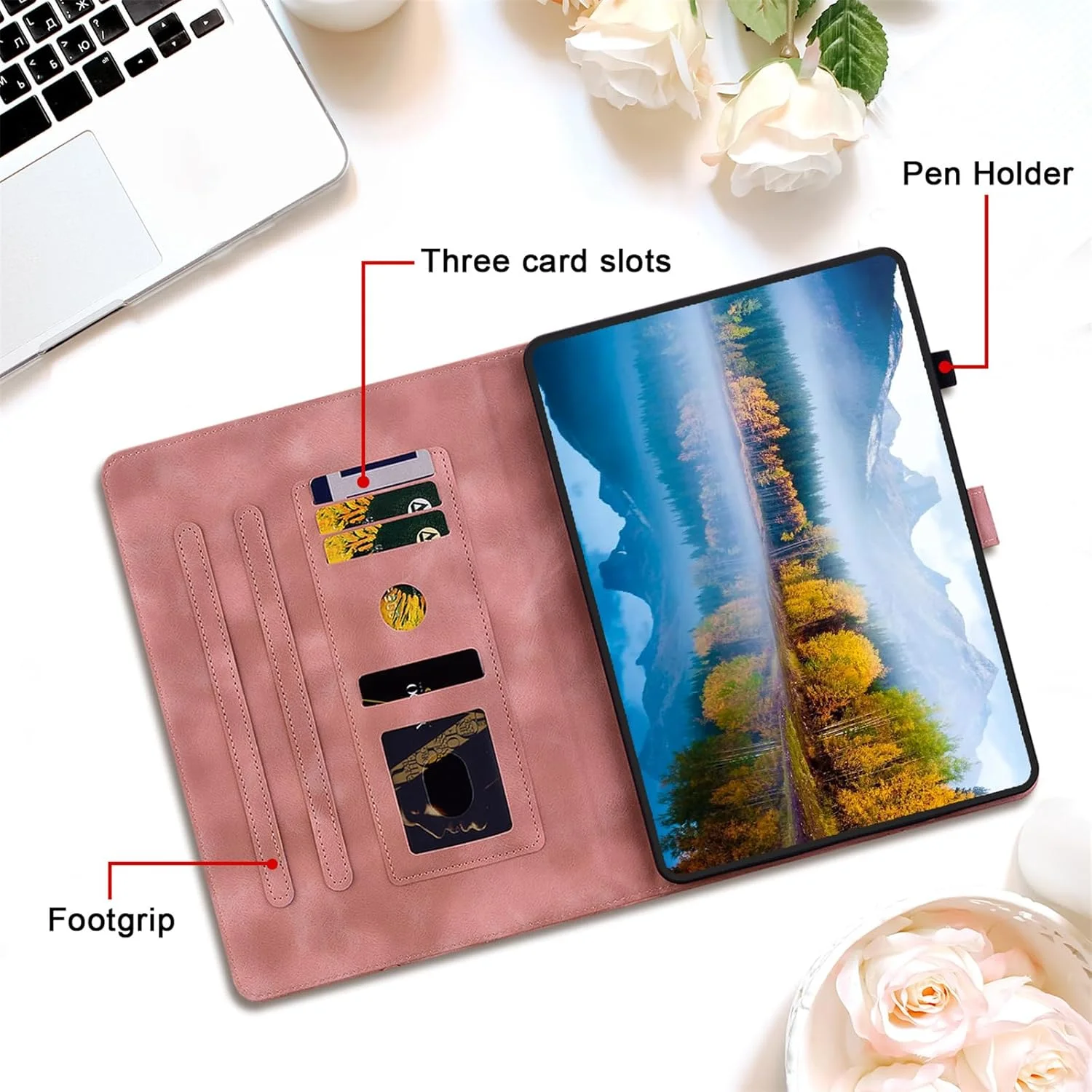 کیف SLLMYYX برای شیائومی ردمی پد SE 11.0 اینچی، طرح گل سوسن، جلد چرمی PU باریک (صورتی) کیف SLLMYYX برای شیائومی ردمی پد SE 11.0 اینچی، طرح گل سوسن، جلد چرمی PU باریک (صورتی)
