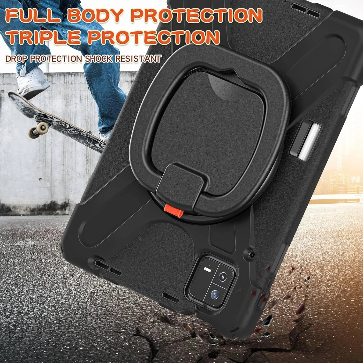 کیف محافظ مقاوم Dpofirs برای شیائومی Mi Pad 6 6 Pro، کیف تبلت با پایه، کیف تاشو باریک با پایه برای شیائومی Mi Pad 6 6 Pro، چرخش 360 درجه، بند (مشکی) کیف محافظ مقاوم Dpofirs برای شیائومی Mi Pad 6 6 Pro، کیف تبلت با پایه، کیف تاشو باریک با پایه برای شیائومی Mi Pad 6 6 Pro، چرخش 360 درجه، بند (مشکی)