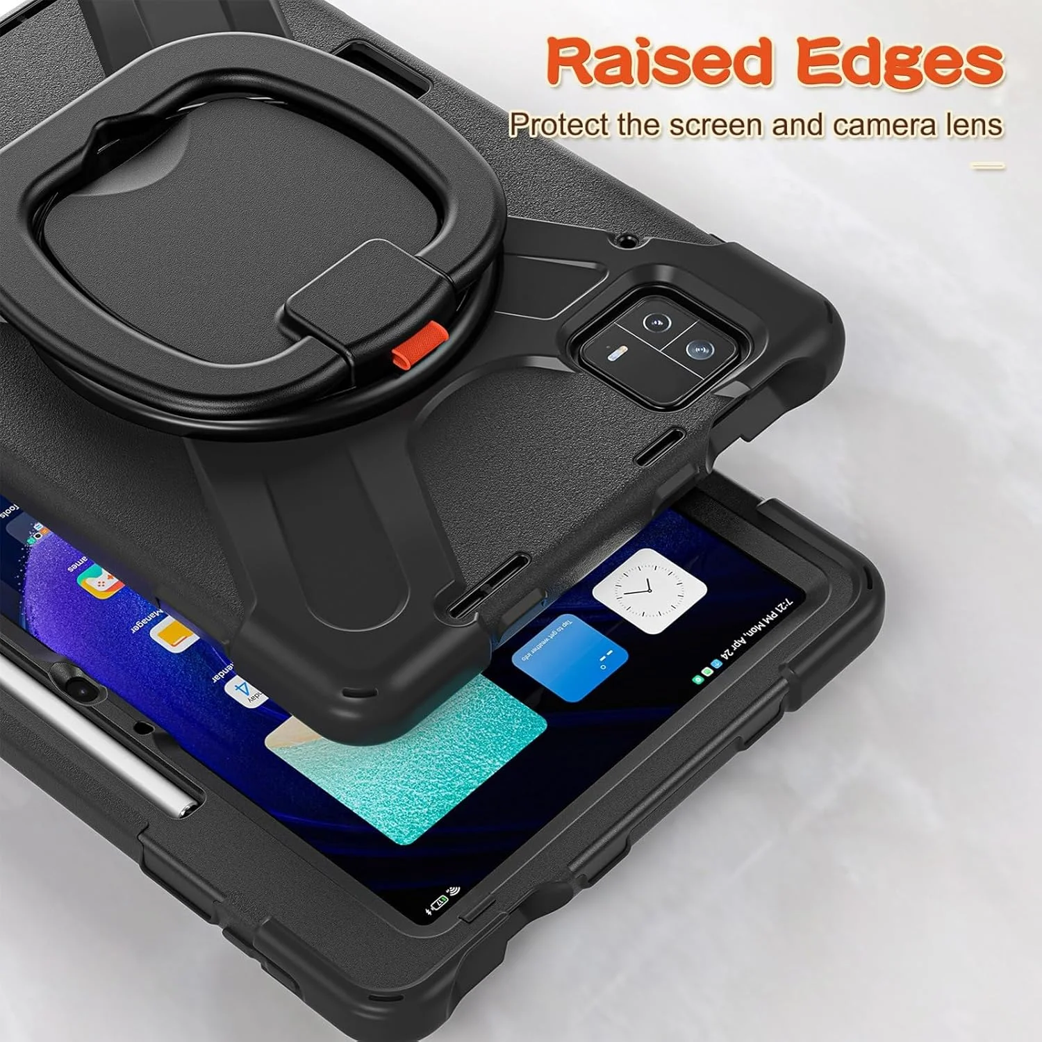 کیف محافظ مقاوم Dpofirs برای شیائومی Mi Pad 6 6 Pro، کیف تبلت با پایه، کیف تاشو باریک با پایه برای شیائومی Mi Pad 6 6 Pro، چرخش 360 درجه، بند (مشکی) کیف محافظ مقاوم Dpofirs برای شیائومی Mi Pad 6 6 Pro، کیف تبلت با پایه، کیف تاشو باریک با پایه برای شیائومی Mi Pad 6 6 Pro، چرخش 360 درجه، بند (مشکی)
