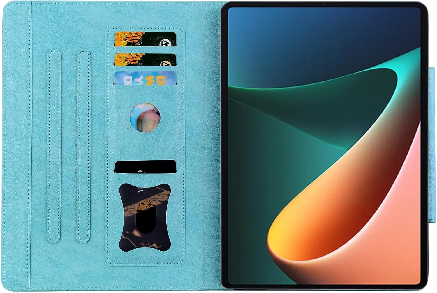 محافظ تبلت سازگار با شیائومی پد 6S Pro 12.4 اینچ عرضه شده در سال 2024، قاب تبلت با سگک مغناطیسی زیبا، قاب PU و TPU برای تبلت، پایه تبلت، جای کارت