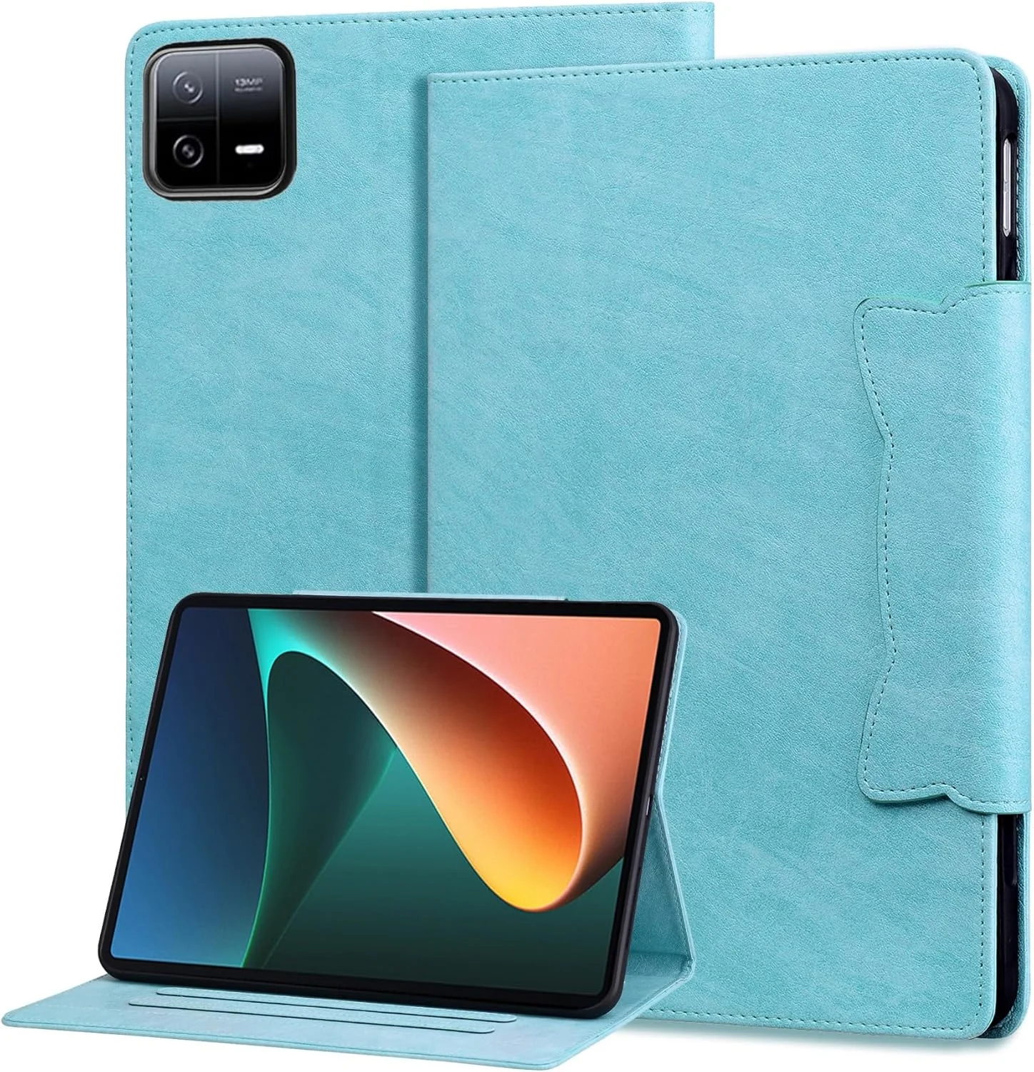 محافظ تبلت سازگار با شیائومی پد 6S Pro 12.4 اینچ عرضه شده در سال 2024، قاب تبلت با سگک مغناطیسی زیبا، قاب PU و TPU برای تبلت، پایه تبلت، جای کارت