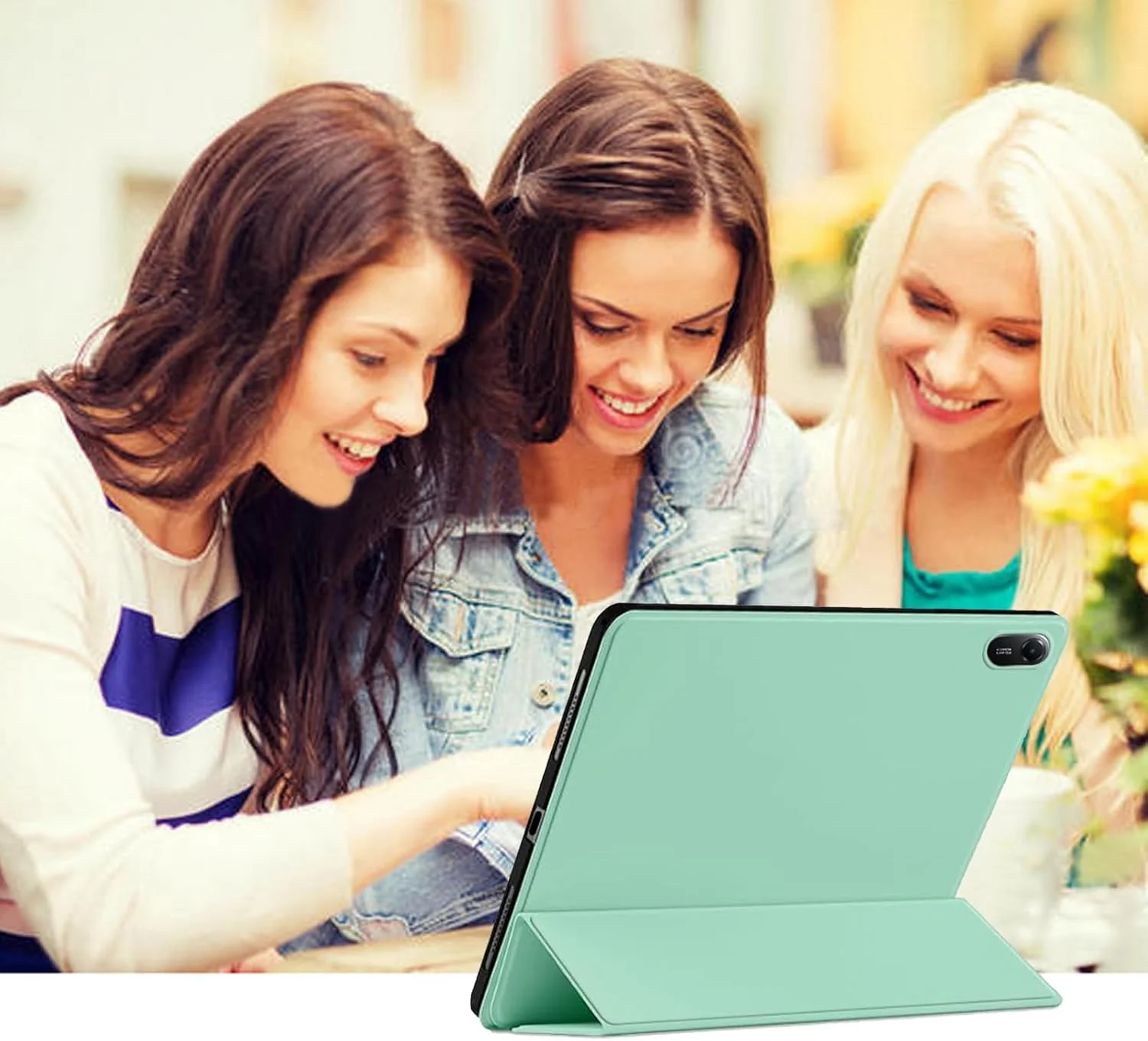 کاور YeaQuelior سازگار با تبلت 11 اینچی Xiaomi Redmi Pad2 (WiFi) مدل 2025، قاب ضد ضربه با پایه، روکش پشتی TPU نرم، قابلیت بیدار/خواب خودکار، رنگ ماچا