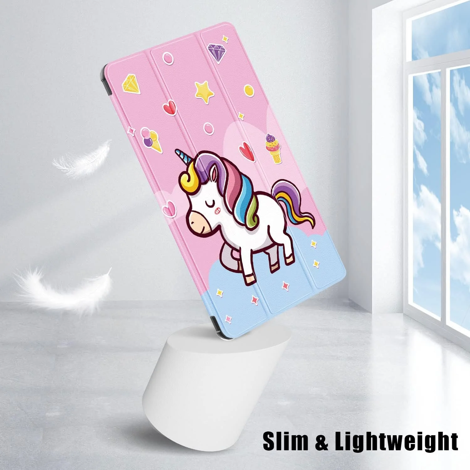 کاور DINGGUAGUA برای تبلت شیائومی Redmi Pad 10.61 اینچ 2022، کاور محافظ PU فوق العاده نازک با عملکرد خواب/بیدار خودکار و استند، طرح یونیکورن کاور DINGGUAGUA برای تبلت شیائومی Redmi Pad 10.61 اینچ 2022، کاور محافظ PU فوق العاده نازک با عملکرد خواب/بیدار خودکار و استند، طرح یونیکورن