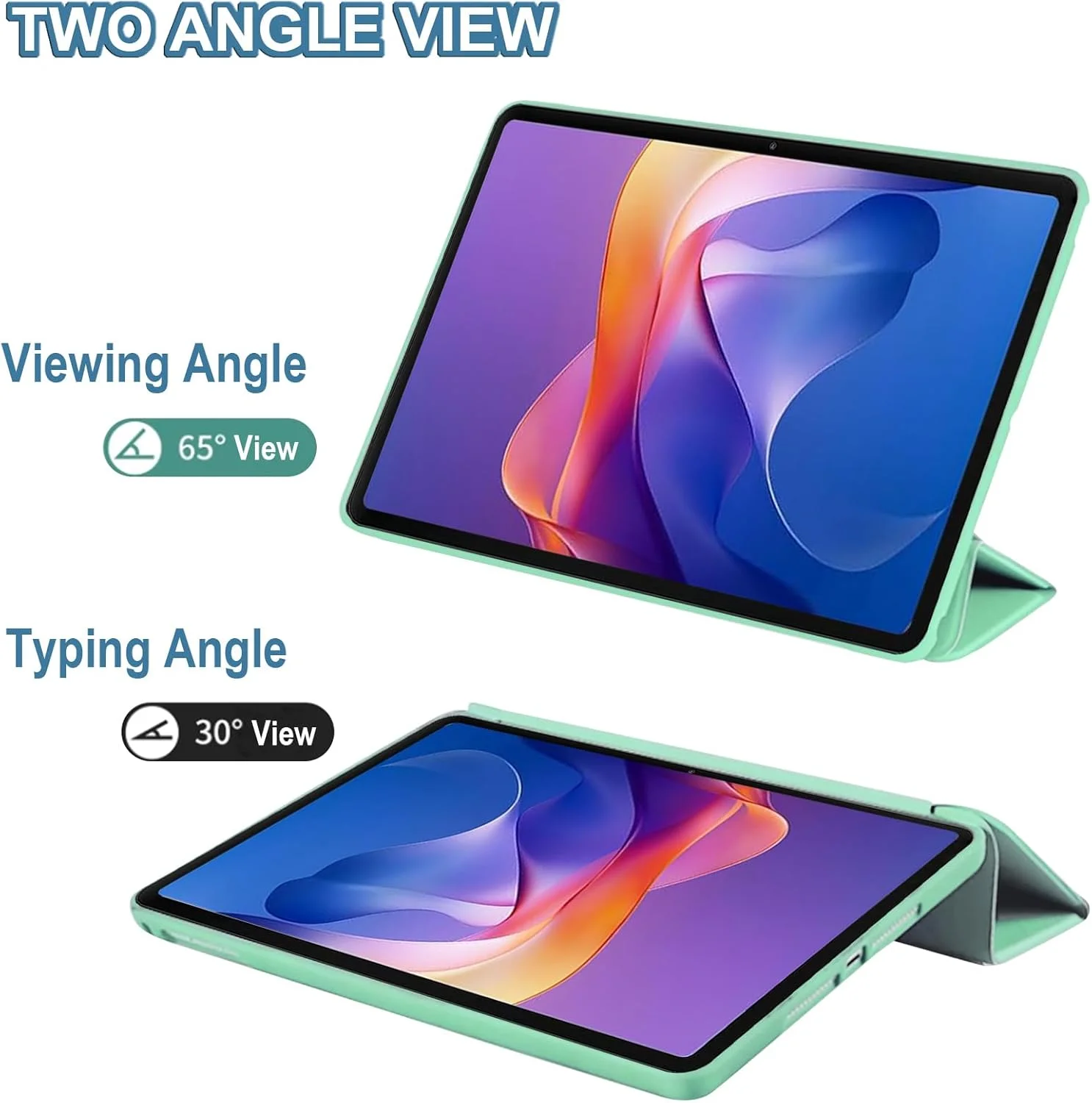 کاور YeaQuelior سازگار با تبلت 11 اینچی Xiaomi Redmi Pad2 (WiFi) مدل 2025، قاب ضد ضربه با پایه، روکش پشتی TPU نرم، قابلیت بیدار/خواب خودکار، رنگ ماچا