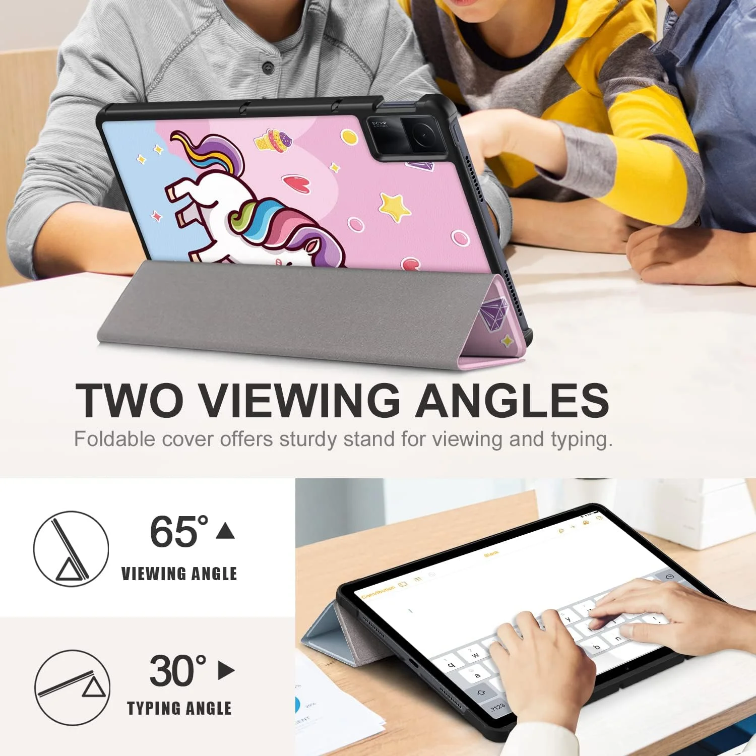 کاور DINGGUAGUA برای تبلت شیائومی Redmi Pad 10.61 اینچ 2022، کاور محافظ PU فوق العاده نازک با عملکرد خواب/بیدار خودکار و استند، طرح یونیکورن کاور DINGGUAGUA برای تبلت شیائومی Redmi Pad 10.61 اینچ 2022، کاور محافظ PU فوق العاده نازک با عملکرد خواب/بیدار خودکار و استند، طرح یونیکورن