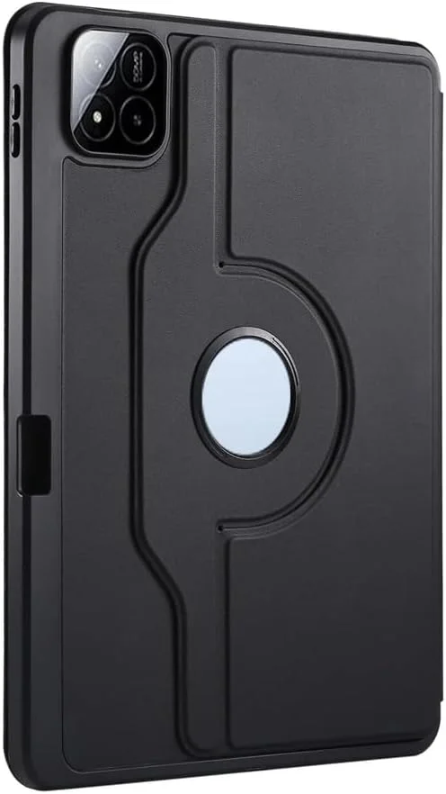 Gruattreay Compatible with Xiaomi Pad 7 / Pad 7 Pro 11.2 inch Tablet Smart Case with Pencil Holder, PU Leather Case 360 Rotation Multi-Angle Stand Cover with Auto Wake/Sleep (Beige)