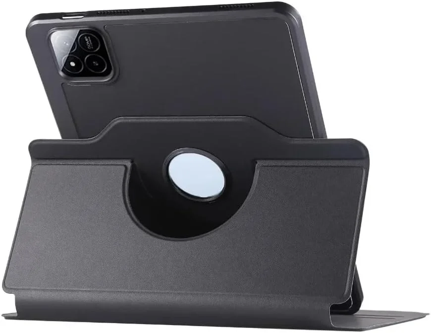 Gruattreay Compatible with Xiaomi Pad 7 / Pad 7 Pro 11.2 inch Tablet Smart Case with Pencil Holder, PU Leather Case 360 Rotation Multi-Angle Stand Cover with Auto Wake/Sleep (Beige)