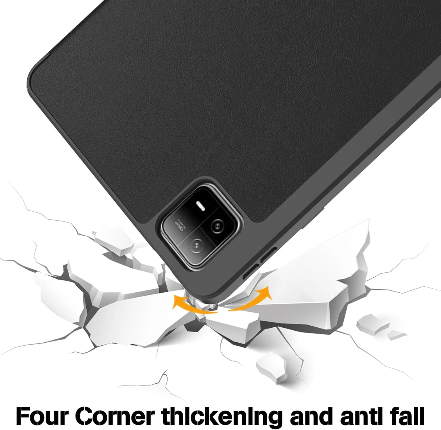 کاور تبلت شیائومی پد 6 پرو 11 اینچی 2023 Gruattreay، با جای قلم، چرم PU، استند چند زاویه ای، باریک، محافظ، مقاوم در برابر ضربه، TPU، حالت خواب/بیدار خودکار (مشکی)