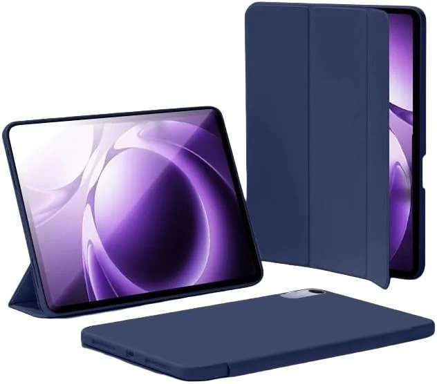 کاور گرآتری سازگار با تبلت شیائومی ردمی K Pad 8.8 اینچ (2025)، کاور باریک، مغناطیسی، هوشمند، چرمی PU با قابلیت تاشوندگی سه حالته و استند برای تبلت ردمی K Pad 8.8 اینچ (آبی تیره)