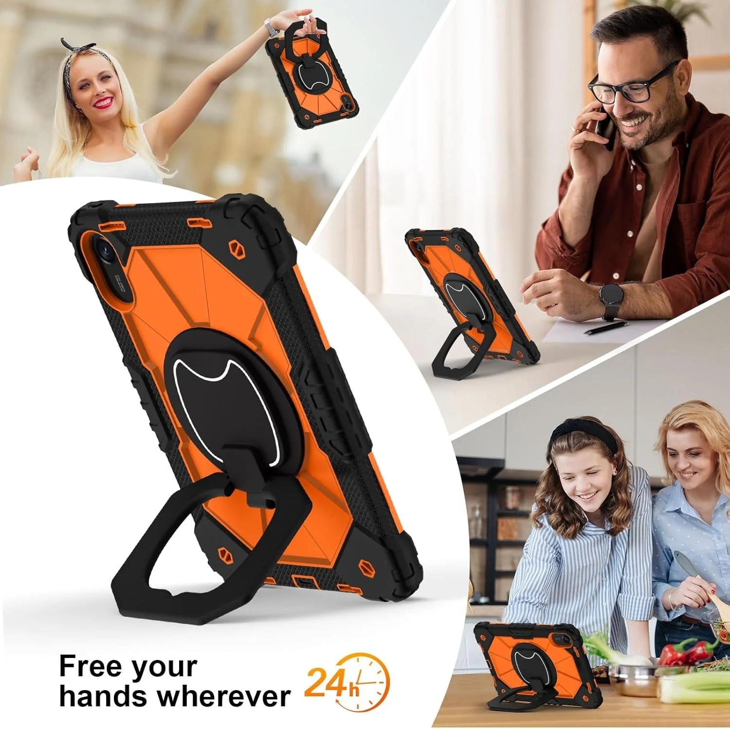 کیف محافظ تبلت ETGOKJM مناسب برای شیائومی Redmi Pad 2 11 اینچ 2025، کاور مقاوم در برابر ضربه، محافظ با پایه چرخان 360 درجه + بند دستی + بند شانه (نارنجی) کیف محافظ تبلت ETGOKJM مناسب برای شیائومی Redmi Pad 2 11 اینچ 2025، کاور مقاوم در برابر ضربه، محافظ با پایه چرخان 360 درجه + بند دستی + بند شانه (نارنجی)