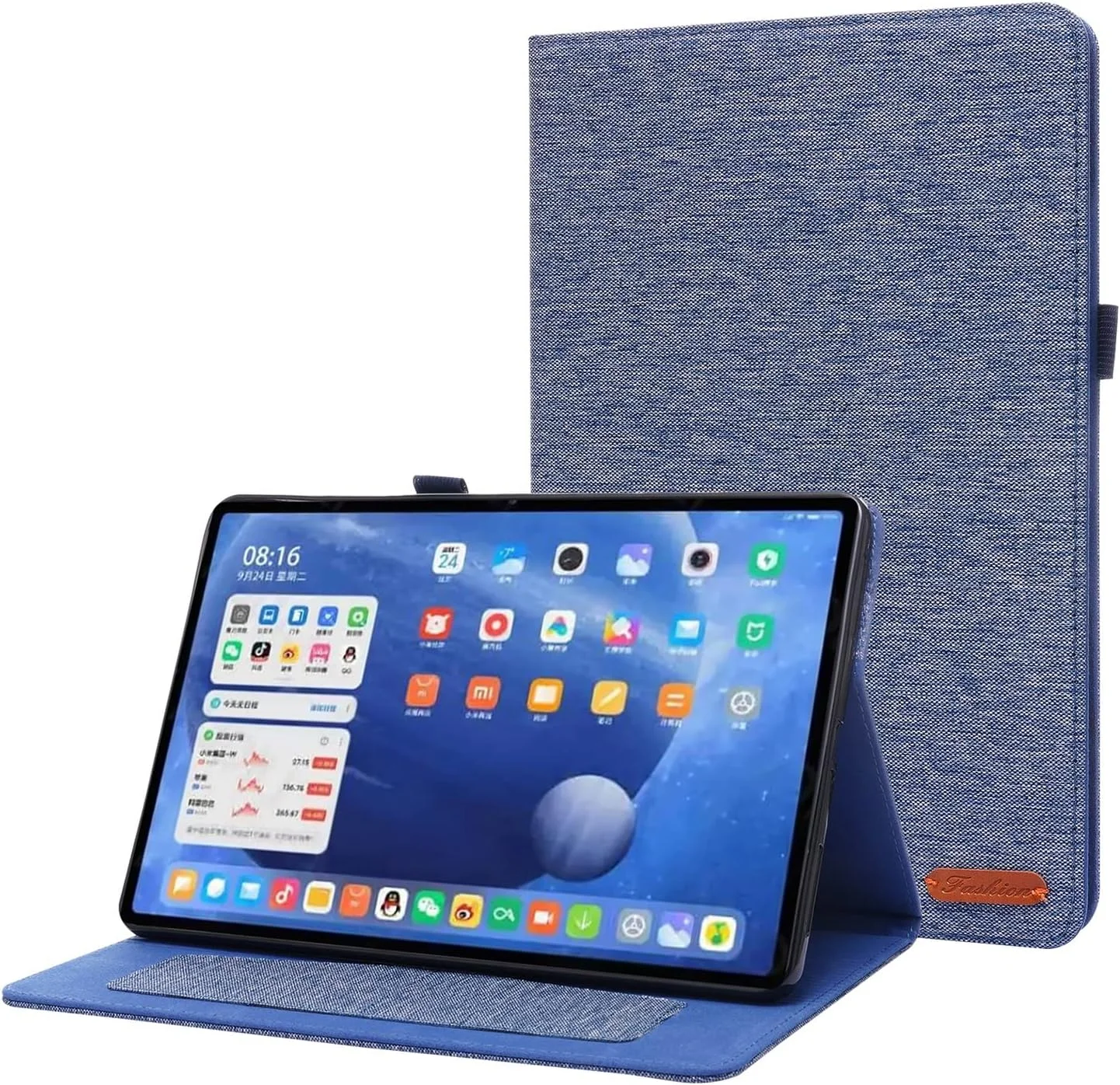 کیف تبلت سازگار با شیائومی Mi Pad 5/MiPad 5 Pro 2021، کاور محافظ تاشو با روکش پارچه ای، دارای قابلیت بیدار شدن/خواب خودکار و جای کارت کیف تبلت سازگار با شیائومی Mi Pad 5/MiPad 5 Pro 2021، کاور محافظ تاشو با روکش پارچه ای، دارای قابلیت بیدار شدن/خواب خودکار و جای کارت
