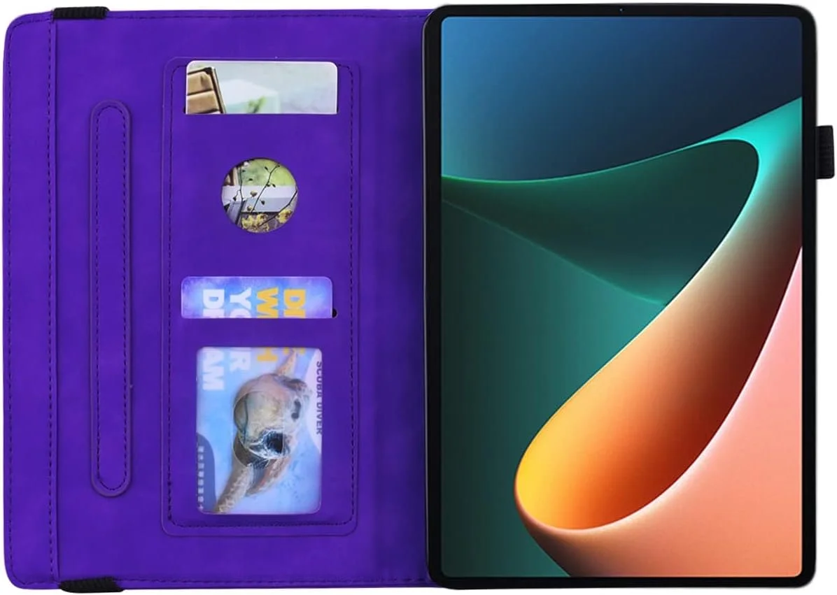 کیف تبلت سازگار با شیائومی می پد 6/6 پرو 2023 11.2 اینچی، باریک، سبک وزن، چرمی PU طرح دار، کاور تبلت با قابلیت استند و جای کارت (بنفش) کیف تبلت سازگار با شیائومی می پد 6/6 پرو 2023 11.2 اینچی، باریک، سبک وزن، چرمی PU طرح دار، کاور تبلت با قابلیت استند و جای کارت (بنفش)