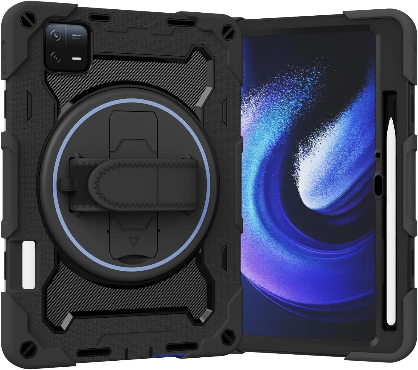 کیف تبلت مناسب برای کودکان سازگار با Xiaomi Mi Pad 6/6 Pro 2023 11.2 اینچ، پایه الاستیک چند زاویه + بند چرخان قابل تنظیم 360 درجه، بدنه ضد ضربه سه لایه کیف تبلت مناسب برای کودکان سازگار با Xiaomi Mi Pad 6/6 Pro 2023 11.2 اینچ، پایه الاستیک چند زاویه + بند چرخان قابل تنظیم 360 درجه، بدنه ضد ضربه سه لایه
