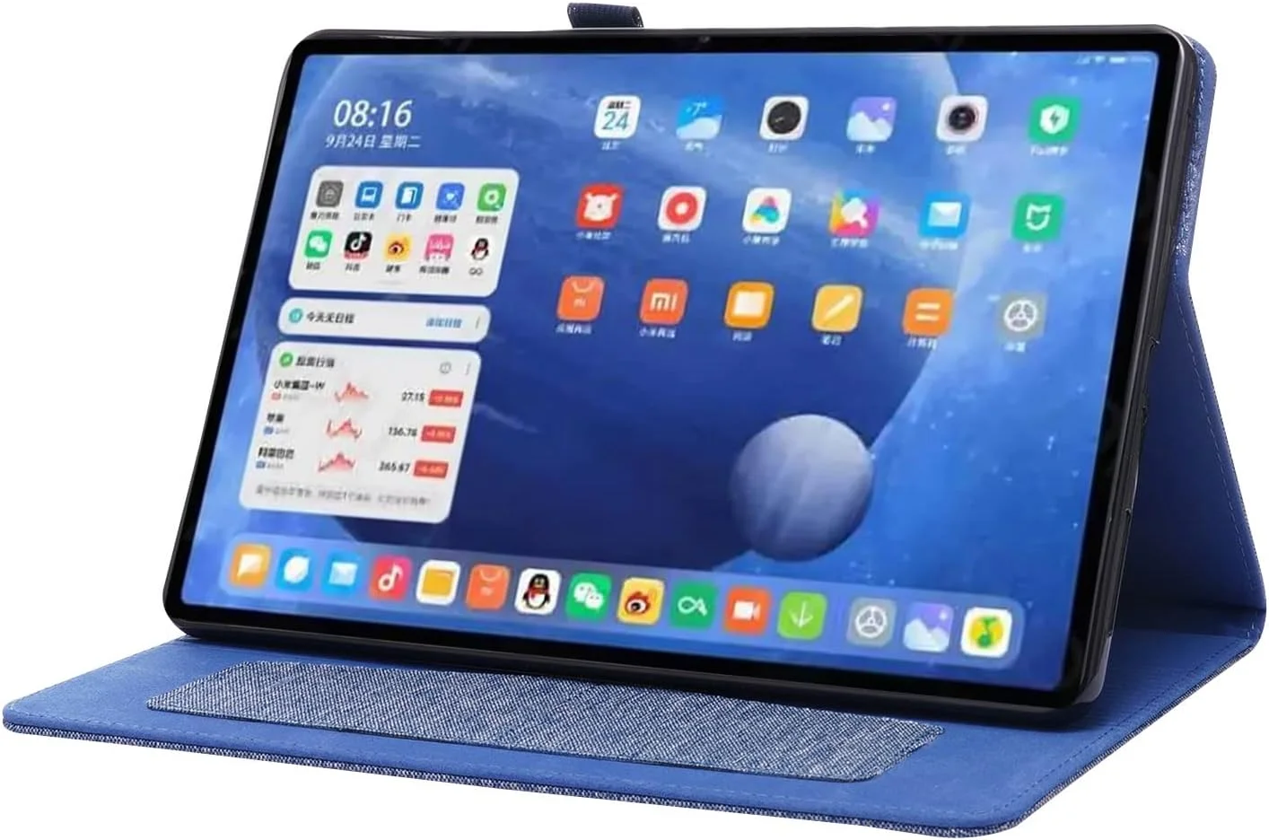 کیف تبلت سازگار با شیائومی Mi Pad 5/MiPad 5 Pro 2021، کاور محافظ تاشو با روکش پارچه ای، دارای قابلیت بیدار شدن/به خواب رفتن خودکار و جای کارت کیف تبلت سازگار با شیائومی Mi Pad 5/MiPad 5 Pro 2021، کاور محافظ تاشو با روکش پارچه ای، دارای قابلیت بیدار شدن/به خواب رفتن خودکار و جای کارت