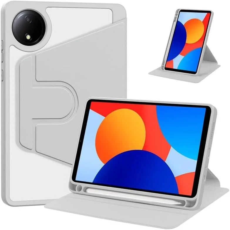 کاور تبلت شیائومی Redmi Pad SE 8.7 اینچی 2024 مدل ANKILVAIXY، کاور چرمی 360 درجه چرخان با قابلیت استند و جای قلم، دارای عملکرد خواب/بیدار خودکار (خاکستری) کاور تبلت شیائومی Redmi Pad SE 8.7 اینچی 2024 مدل ANKILVAIXY، کاور چرمی 360 درجه چرخان با قابلیت استند و جای قلم، دارای عملکرد خواب/بیدار خودکار (خاکستری)