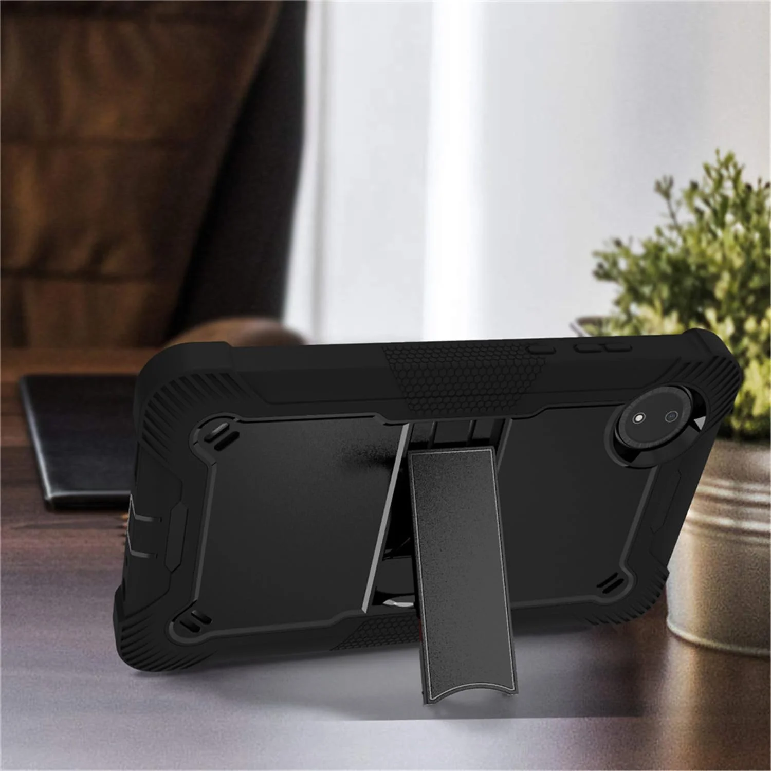 قاب محافظ HYAEcase برای تبلت شیائومی Redmi Pad SE 8.7 اینچ 4G (مدل 2024)، کاور محافظ سه لایه هیبریدی مقاوم در برابر ضربه به همراه پایه نگهدارنده، مناسب برای کودکان، پسران و دختران، سازگار با Redmi Pad SE 8.7" 4G (مشکی)