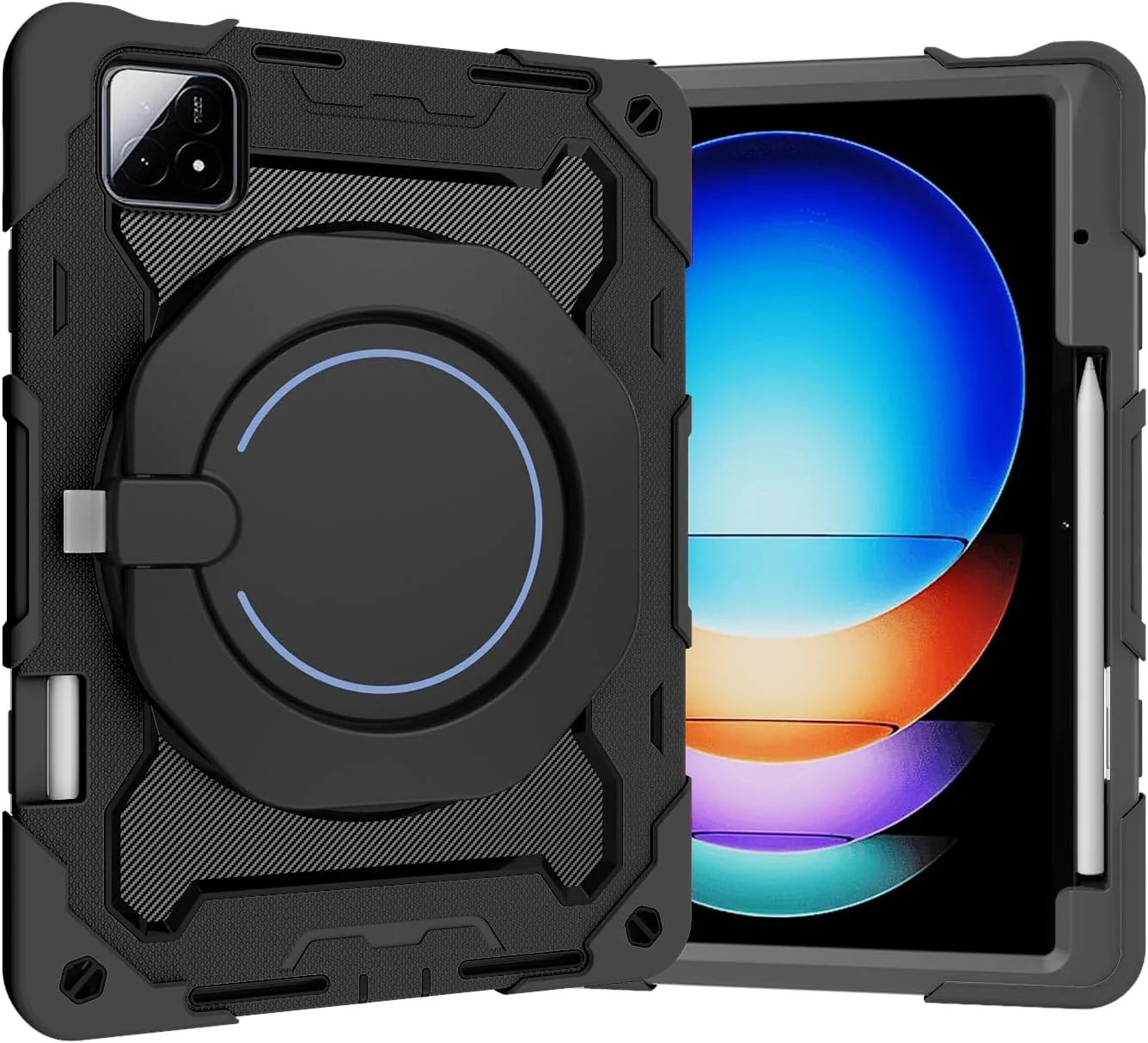 کیف سیلیکونی تبلت nincyee برای شیائومی پد 6S Pro 12.4 اینچ، قاب ضد ضربه با نگهدارنده قلم، بند شانه، حلقه بزرگ چرخان آویز پایه برای کودکان کیف سیلیکونی تبلت nincyee برای شیائومی پد 6S Pro 12.4 اینچ، قاب ضد ضربه با نگهدارنده قلم، بند شانه، حلقه بزرگ چرخان آویز پایه برای کودکان