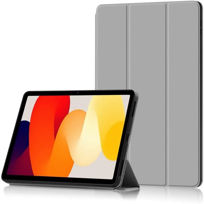 کاور Gruattreay سازگار با تبلت شیائومی Redmi Pad SE 11 اینچ 2023، کاور چرمی TPU فوق العاده باریک و سبک با استند، ضد ضربه و مقاوم (خاکستری) کاور Gruattreay سازگار با تبلت شیائومی Redmi Pad SE 11 اینچ 2023، کاور چرمی TPU فوق العاده باریک و سبک با استند، ضد ضربه و مقاوم (خاکستری)