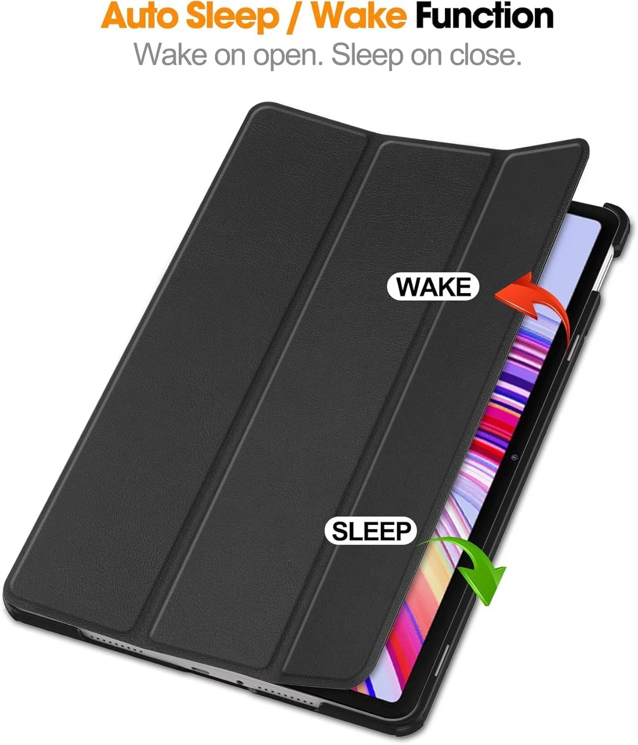 کاور مناسب برای شیائومی ردمی پد پرو 12.1 اینچ (2024)، کاور هوشمند تبلت، پایه چند منظوره، عملکرد خواب/بیدار شدن خودکار (مشکی)
